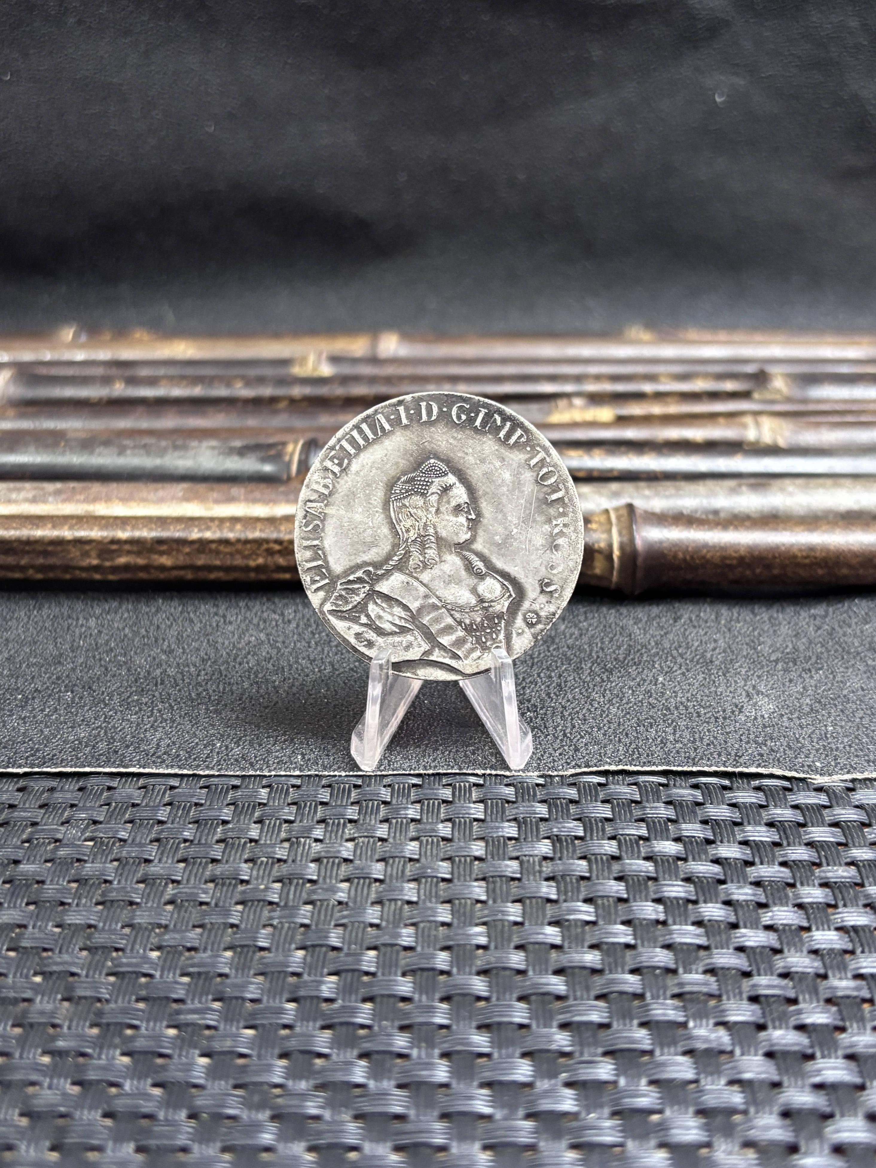 Russia 1757 96 Kopecks Elizabeth Krasny Livonia and Estonia Silver Plated Replica Coin Commemorative Medal,Historical Collectible Art Craft For Enthusiasts