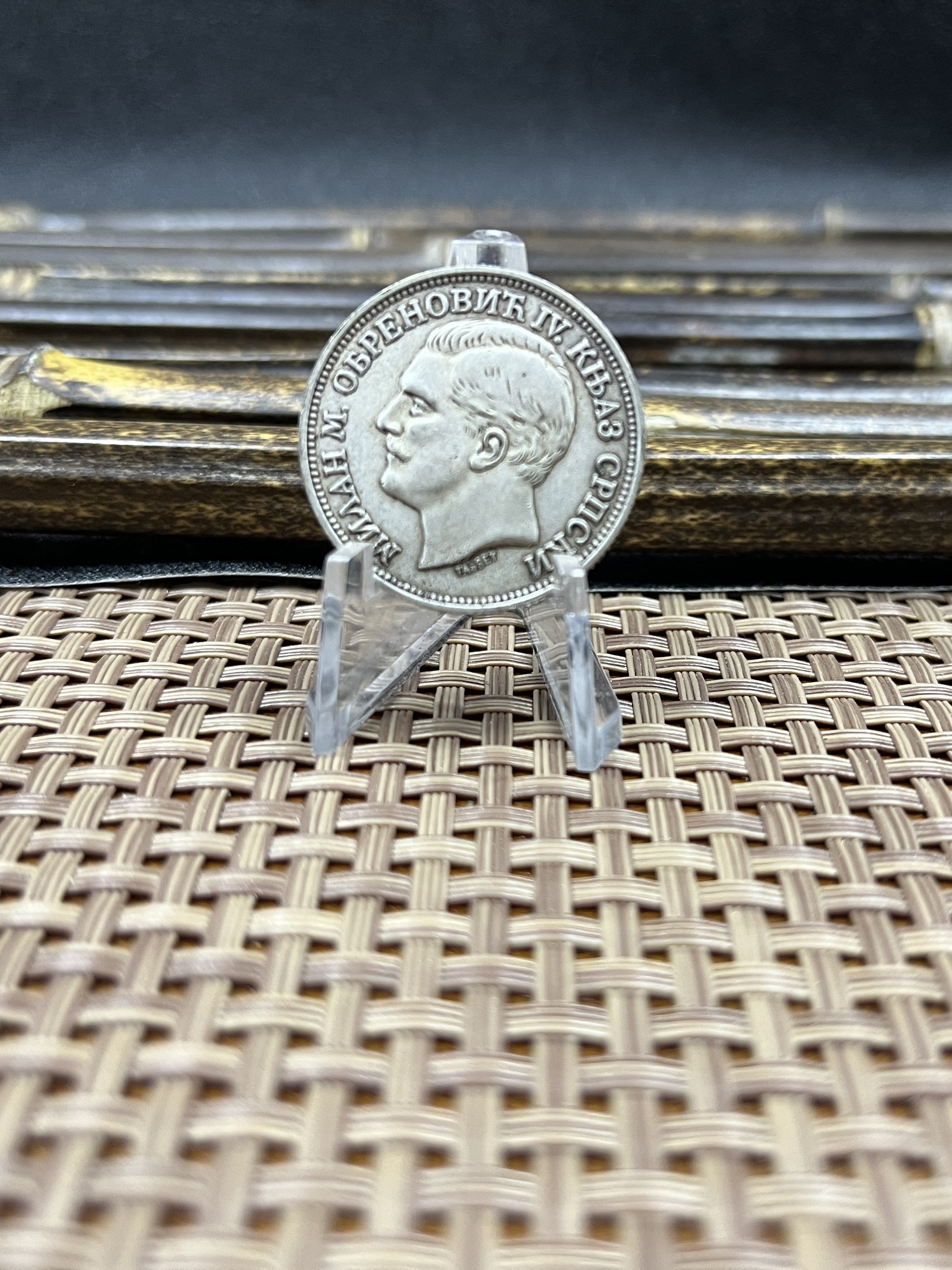 Serbia 1879 Milan Obrenovic IV 2 Dinara Silver Plated Replica Coin Commemorative Medal,Historical Collectible Art Craft For Enthusiasts