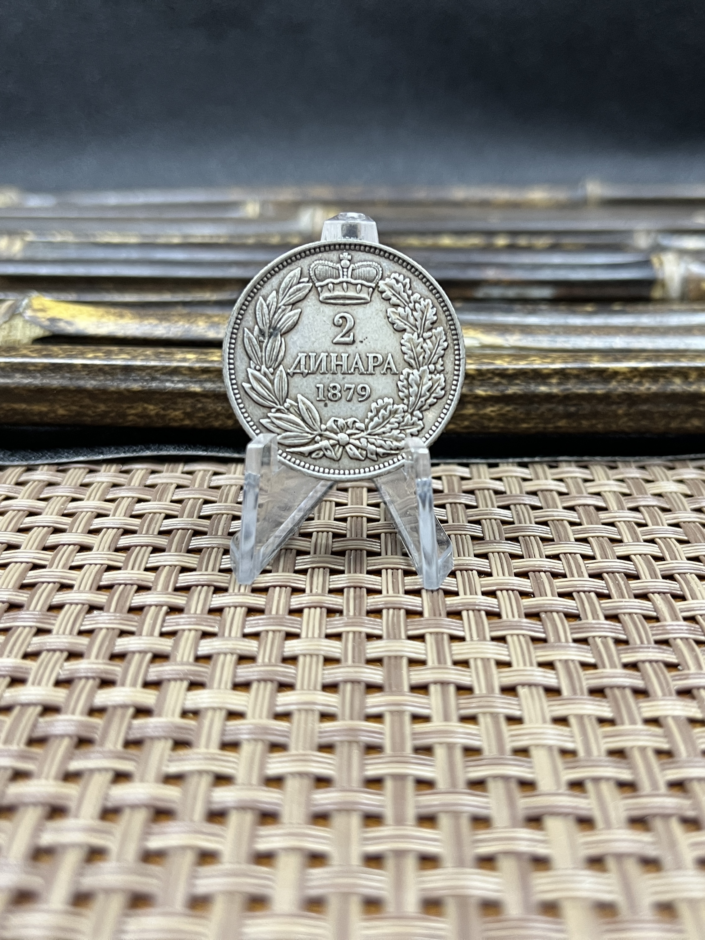 Serbia 1879 Milan Obrenovic IV 2 Dinara Silver Plated Replica Coin Commemorative Medal,Historical Collectible Art Craft For Enthusiasts