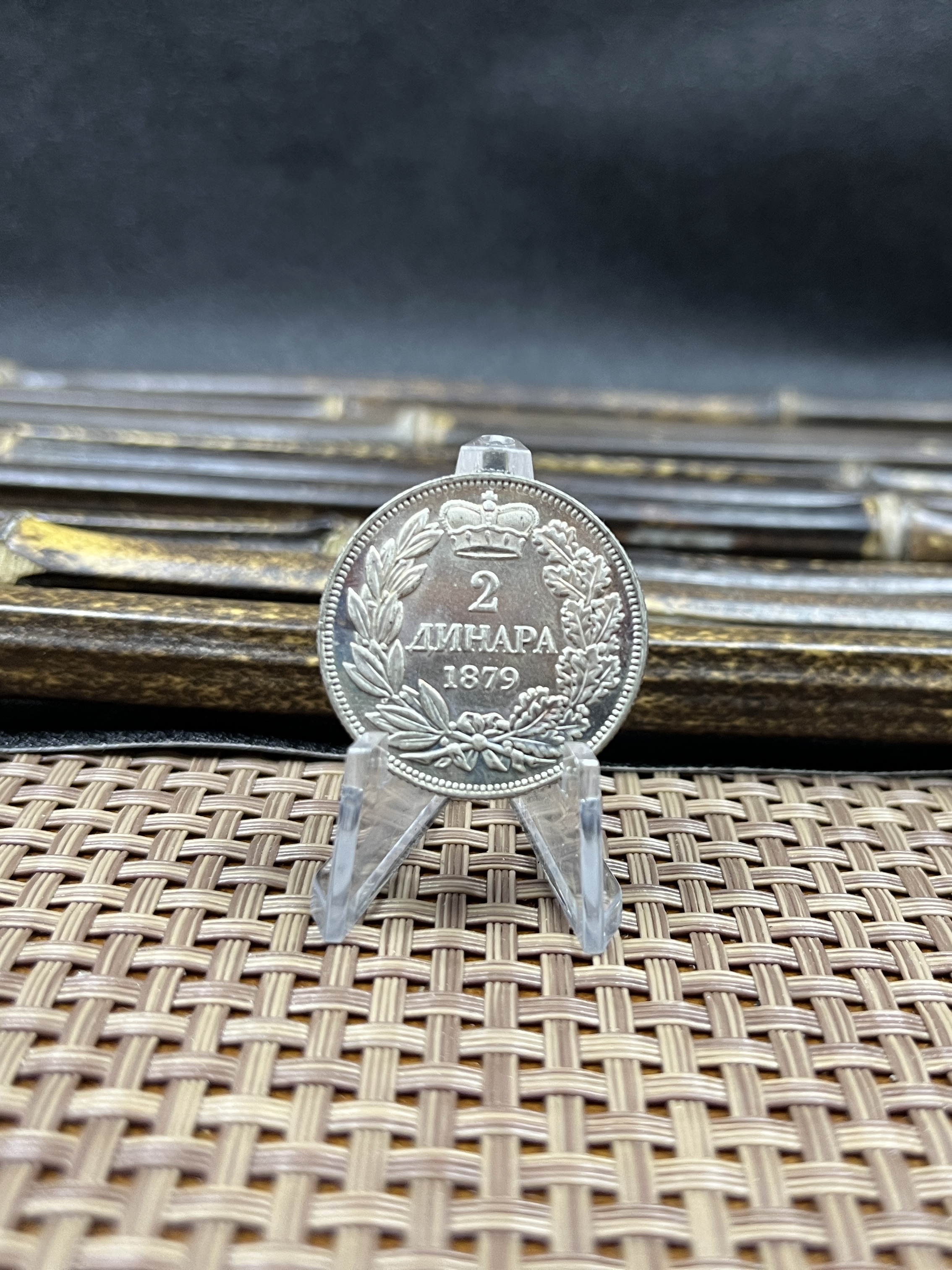 Serbia 1879 Milan Obrenovic IV 2 Dinara Silver Plated Replica Coin Commemorative Medal,Historical Collectible Art Craft For Enthusiasts