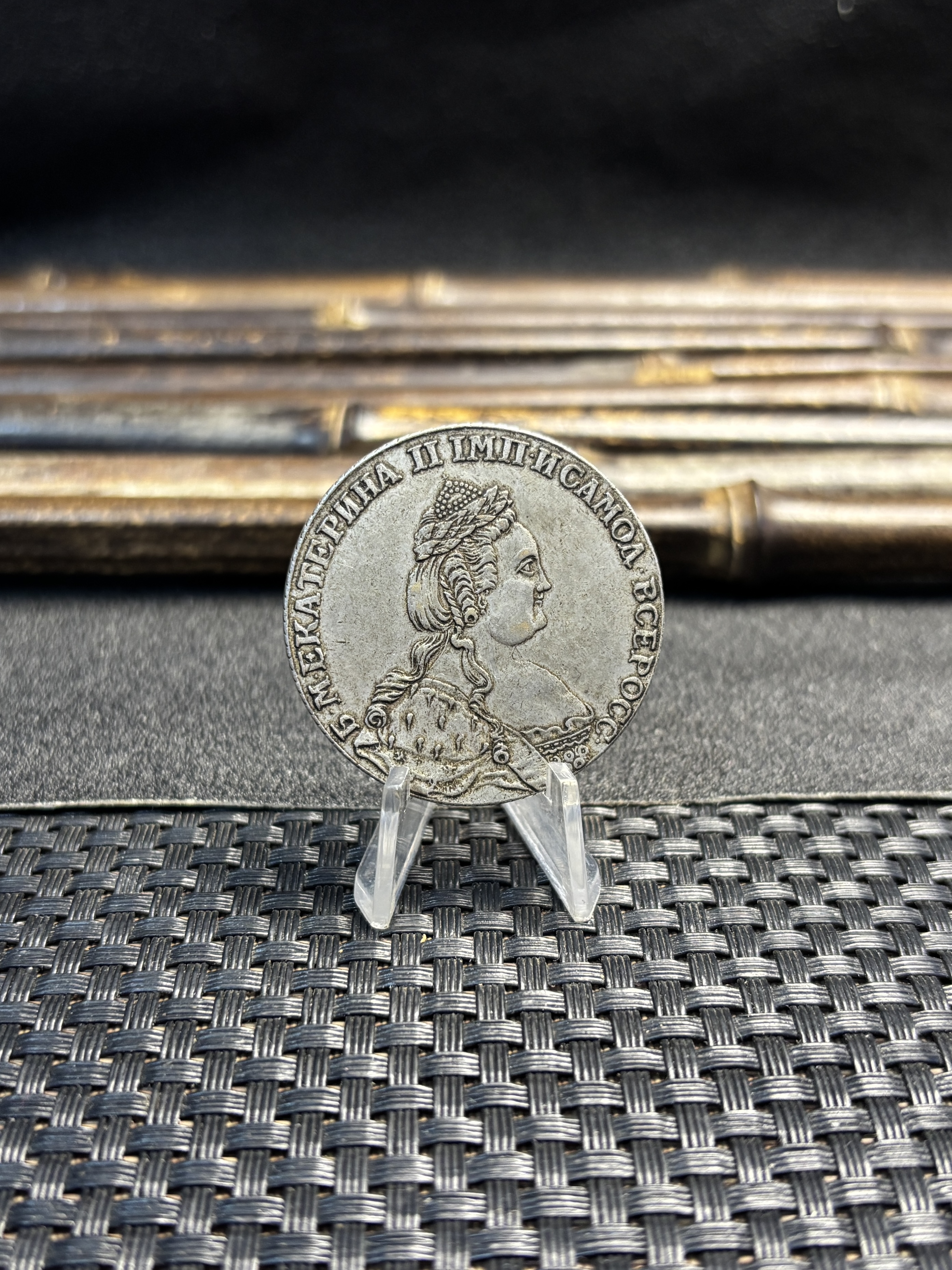 Russia Empire 1789 1 Rouble Elizabeth Ekaterina  II Silver Plated Metal Replica Coin Commemorative Medal,Historical Collectible Art Craft For Enthusiasts