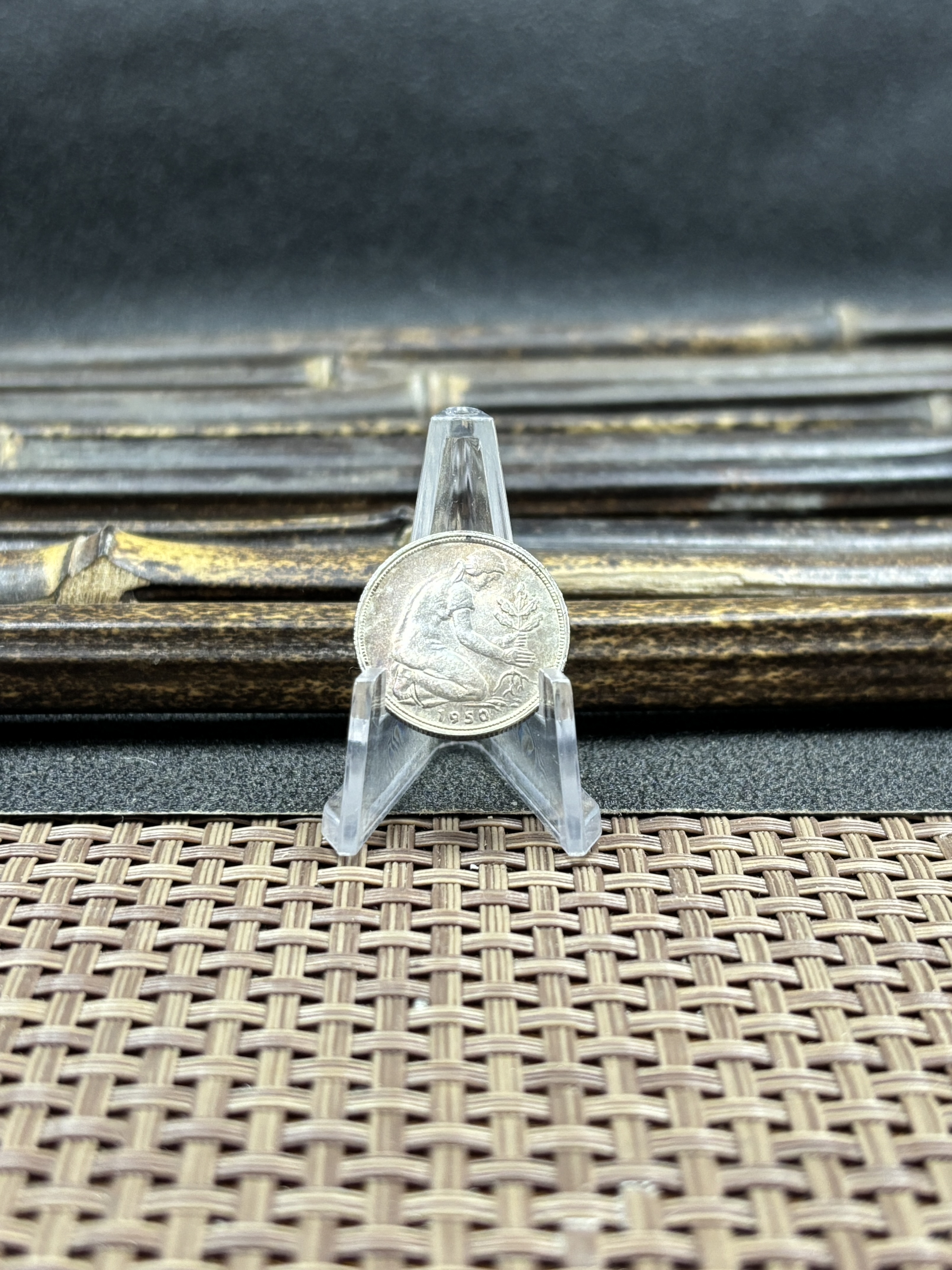 Federal Republic Bank of Germany States 1950 50 Pfennigs Silver Plated Replica Coin Commemorative Medal,Historical Collectible Art Craft For Enthusiasts