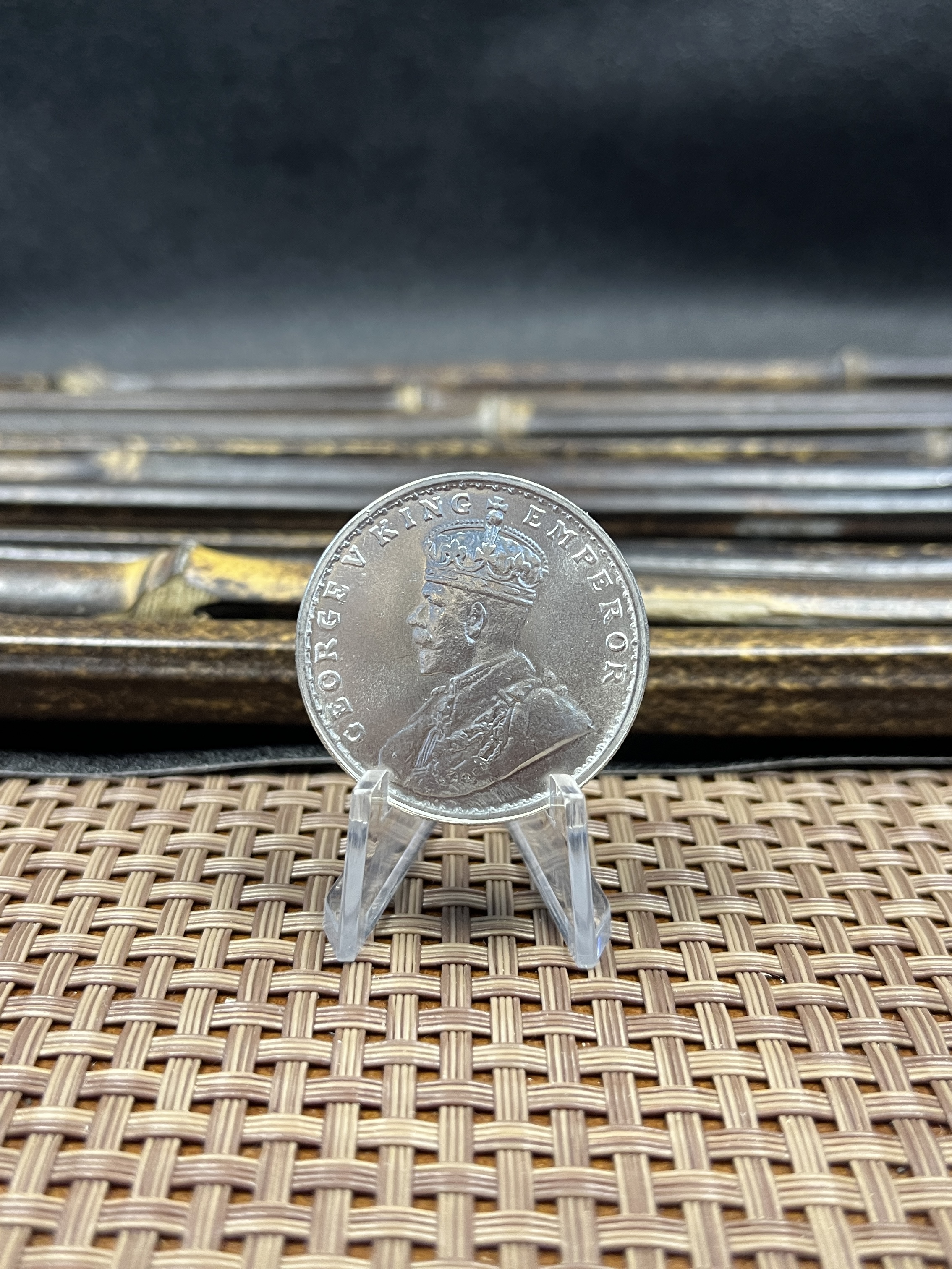 India British 1911 One 1 Rupee George V Brass Plated Silver Replica Coin Commemorative Medal,Historical Collectible Art Craft For Enthusiasts