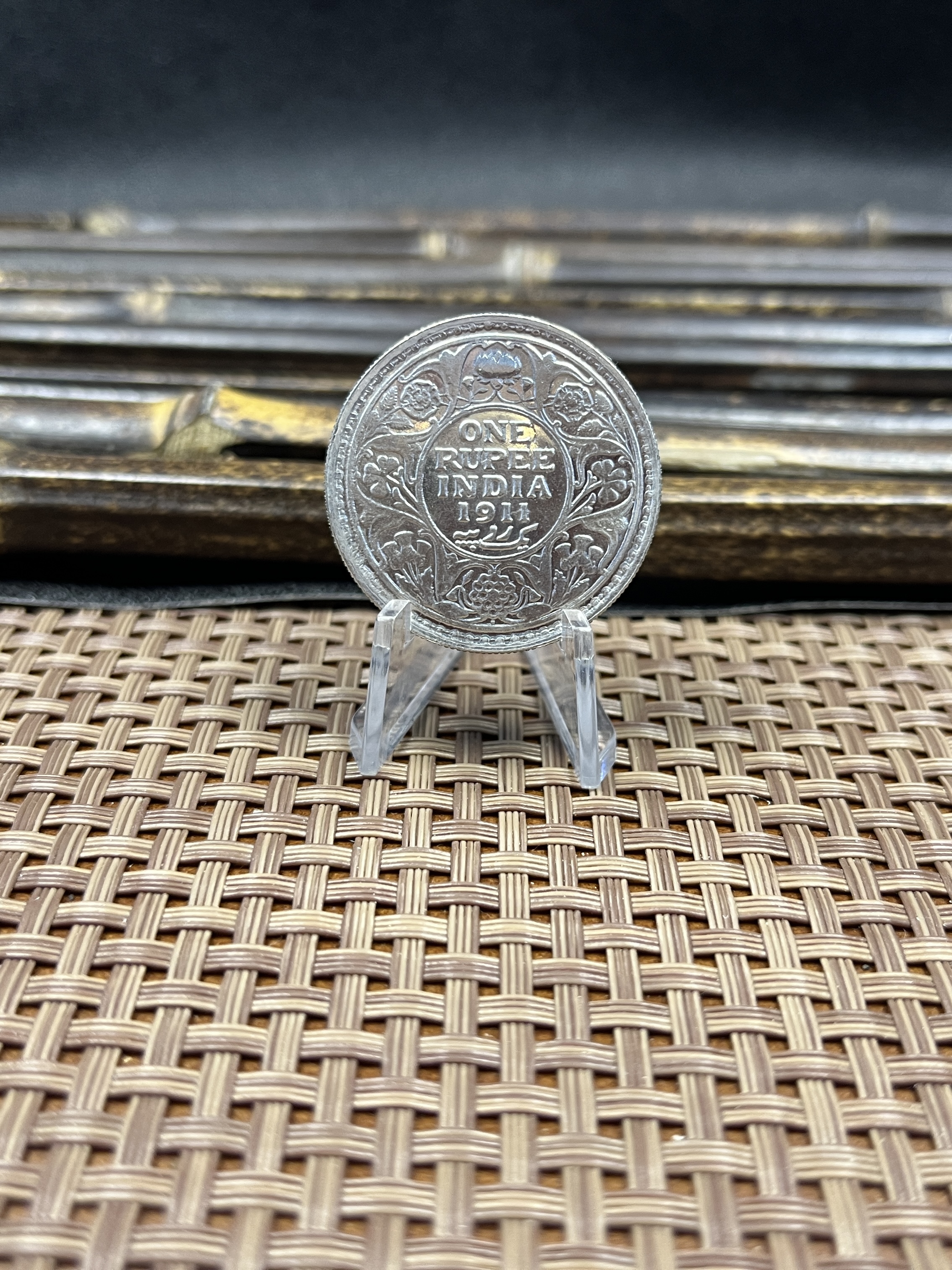 India British 1911 One 1 Rupee George V Brass Plated Silver Replica Coin Commemorative Medal,Historical Collectible Art Craft For Enthusiasts
