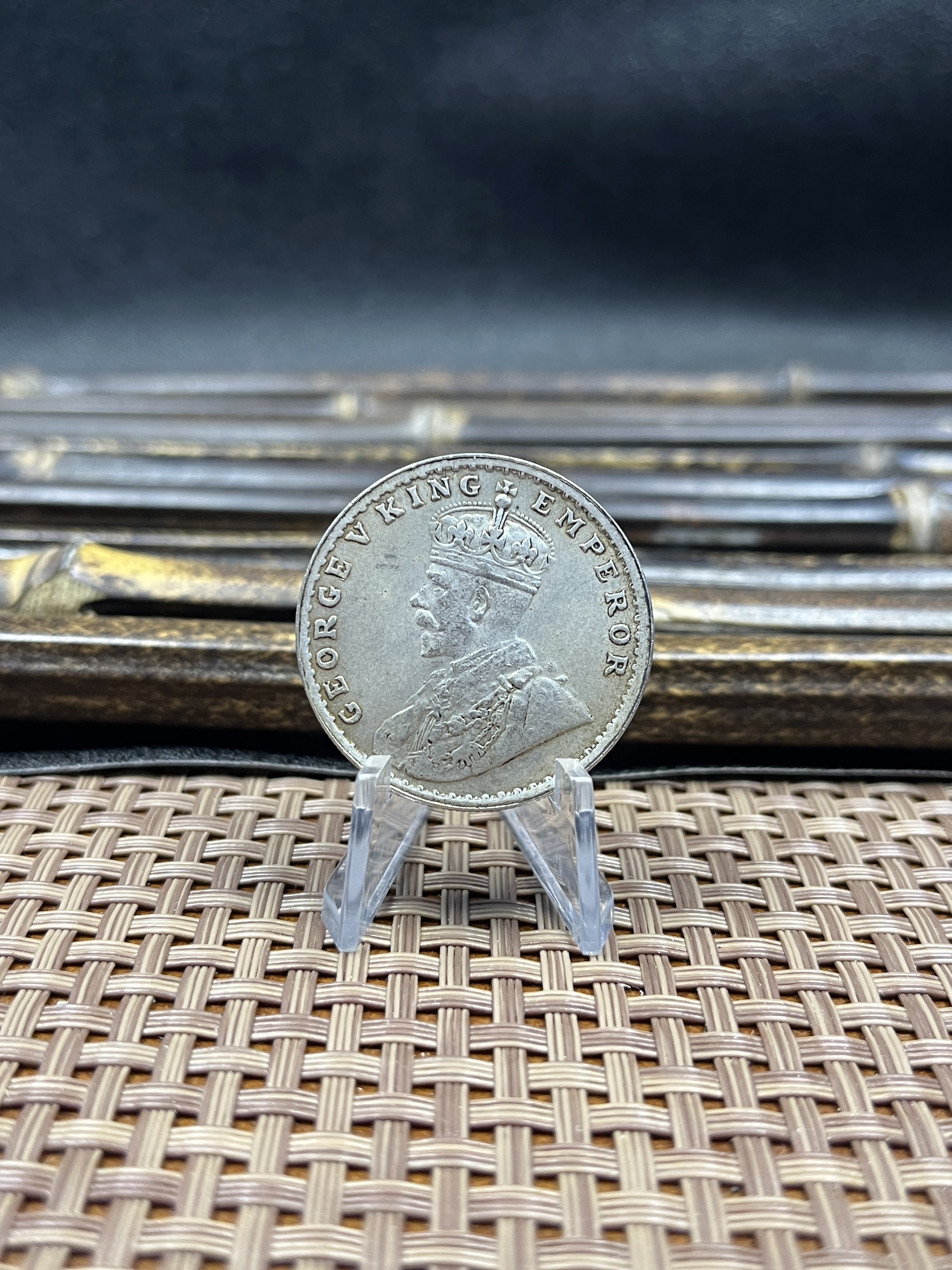 India British 1911 One 1 Rupee George V Brass Plated Silver Replica Coin Commemorative Medal,Historical Collectible Art Craft For Enthusiasts