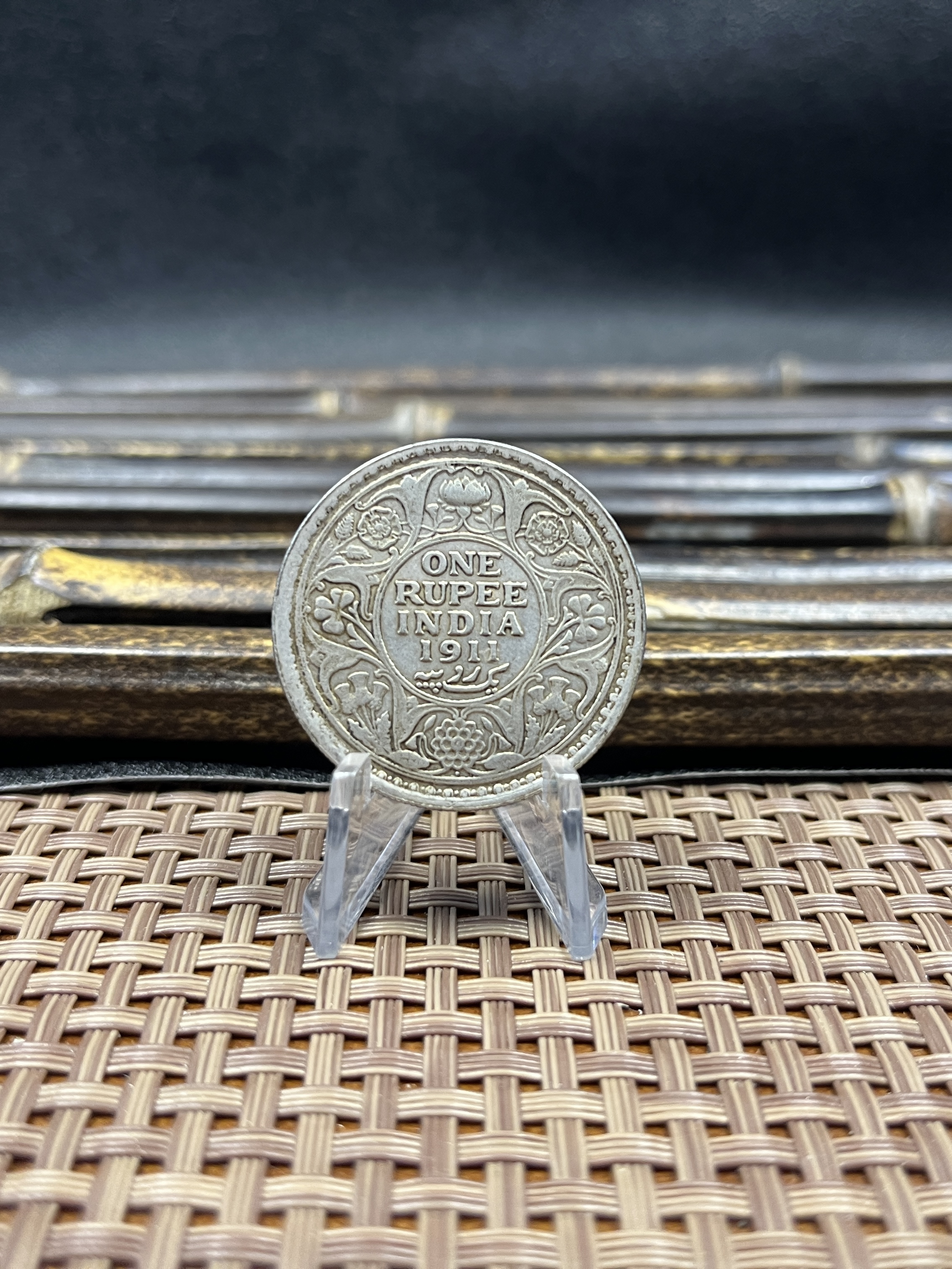 India British 1911 One 1 Rupee George V Brass Plated Silver Replica Coin Commemorative Medal,Historical Collectible Art Craft For Enthusiasts
