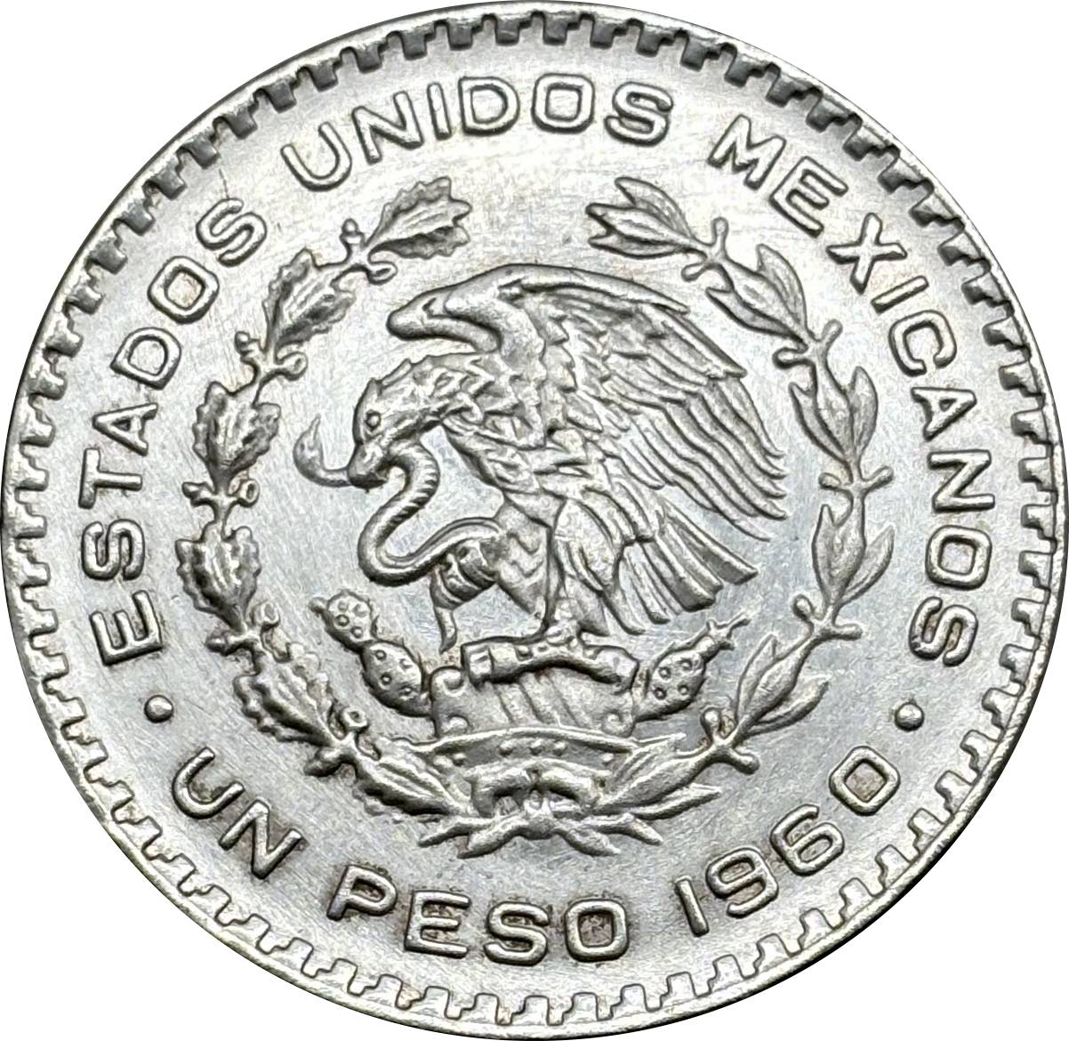 Mexico Republic 1 UN Peso Tepalcate 1957 1958 1959 1960 1961 1962 1963 1964 1965 1967 Silver Plated Replica Coin Commemorative Medal,Historical Collectible Art Craft For Enthusiasts