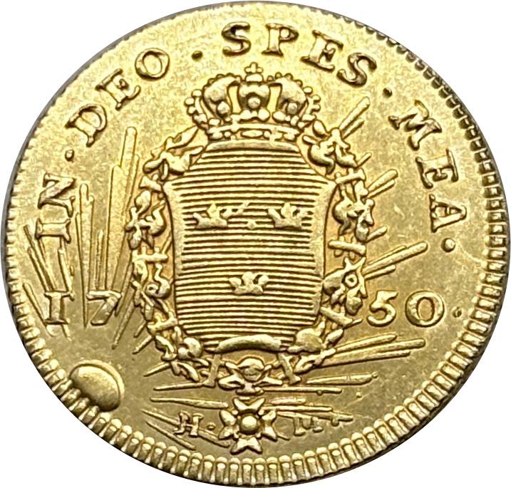 Sweden 1750 1 Ducat Frederick I Gold Brass Metal Replica Coin Commemorative Medal,Historical Collectible Art Craft For Enthusiasts