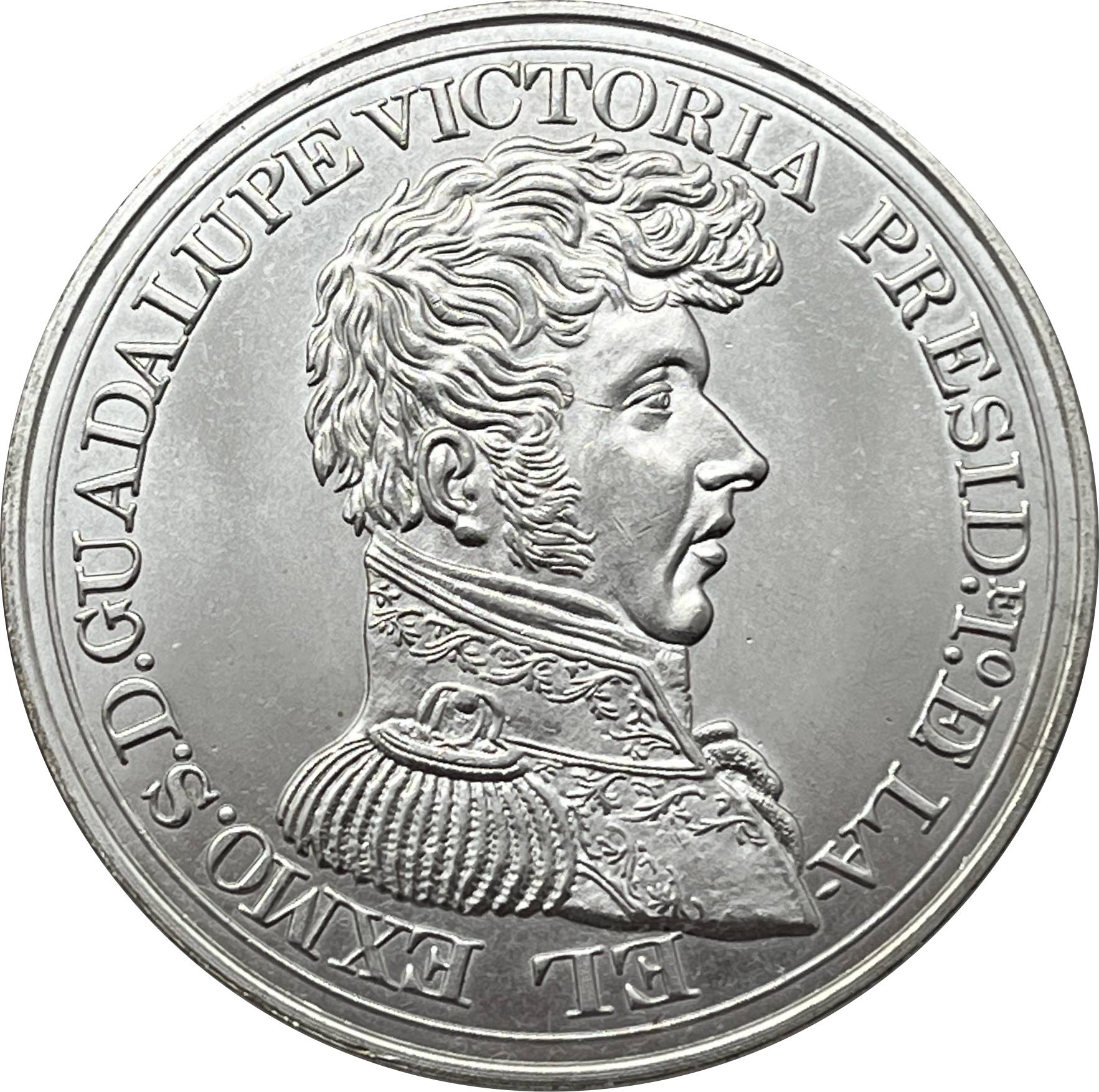Mexico President Guadalupe Victoria Medal 1824 Silver Plated Replica Coin Commemorative Medal,Historical Collectible Art Craft For Enthusiasts