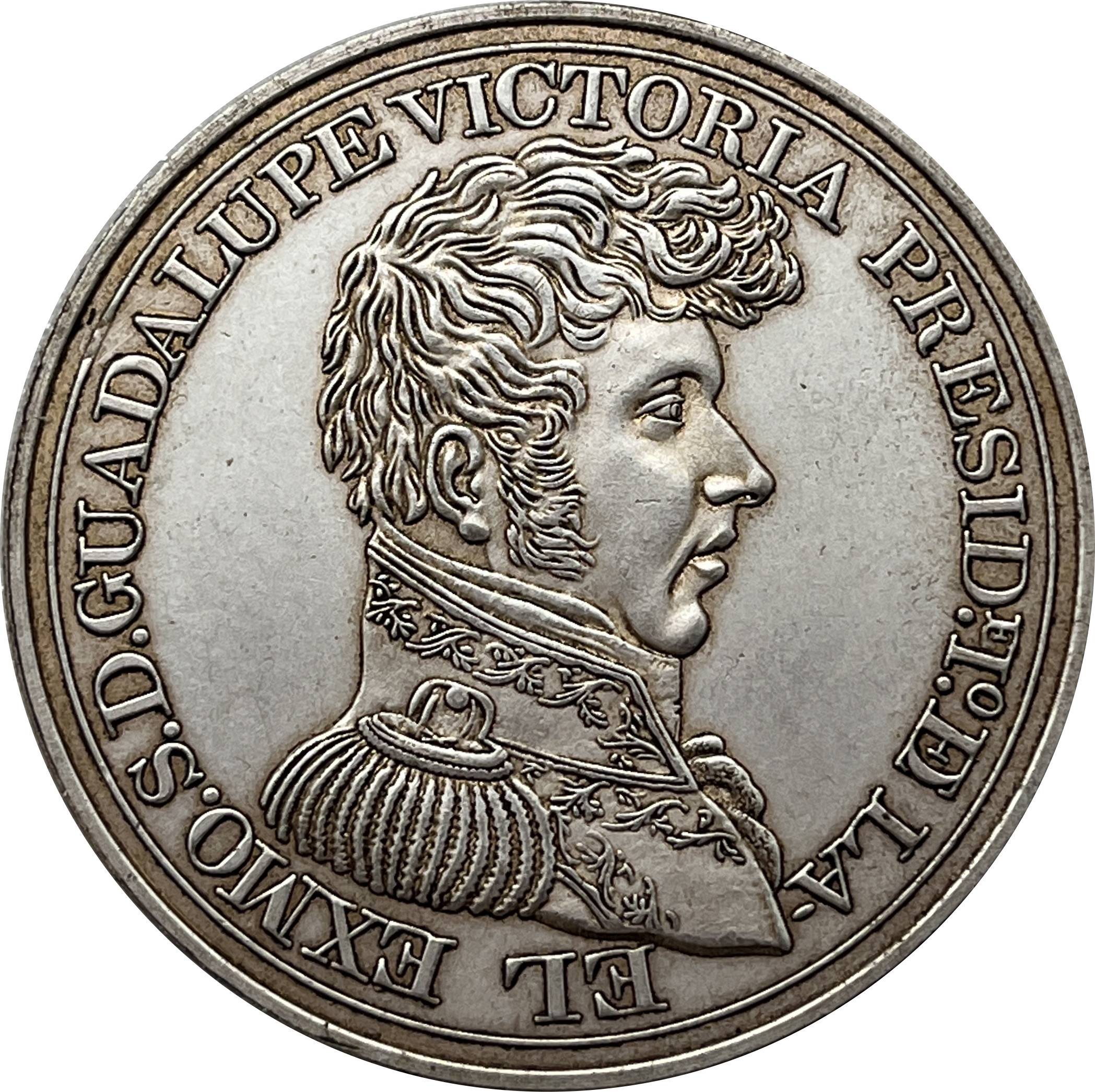 Mexico President Guadalupe Victoria Medal 1824 Silver Plated Replica Coin Commemorative Medal,Historical Collectible Art Craft For Enthusiasts