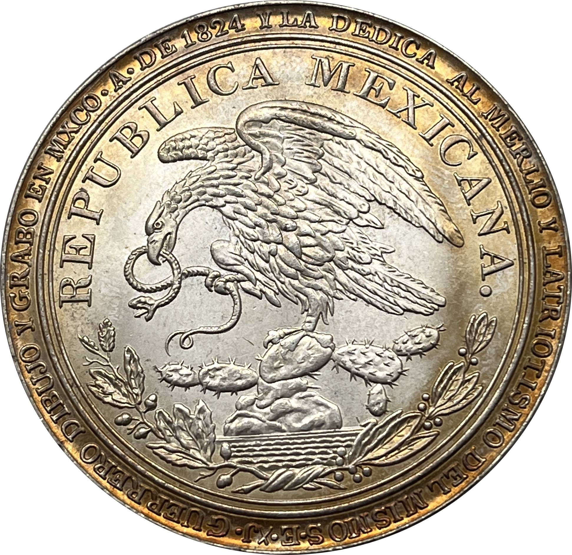 Mexico President Guadalupe Victoria Medal 1824 Silver Plated Replica Coin Commemorative Medal,Historical Collectible Art Craft For Enthusiasts