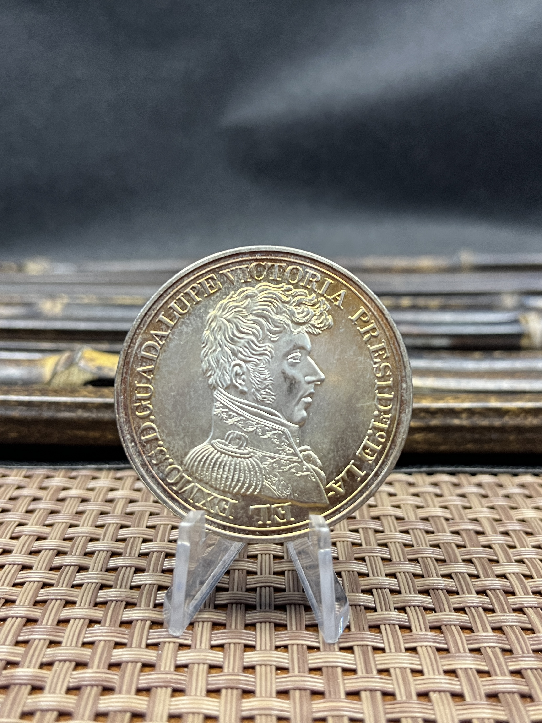 Mexico President Guadalupe Victoria Medal 1824 Silver Plated Replica Coin Commemorative Medal,Historical Collectible Art Craft For Enthusiasts