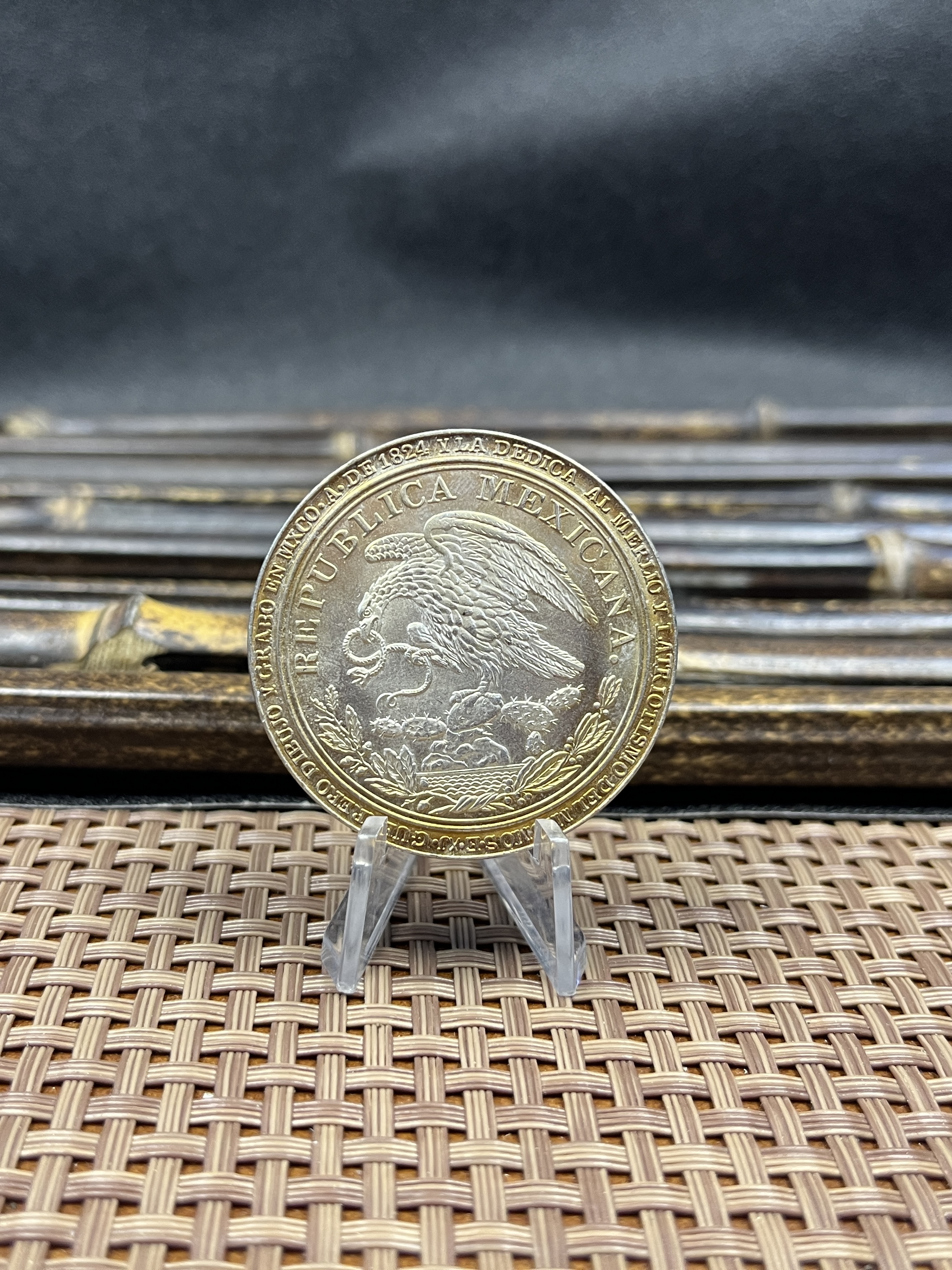Mexico President Guadalupe Victoria Medal 1824 Silver Plated Replica Coin Commemorative Medal,Historical Collectible Art Craft For Enthusiasts