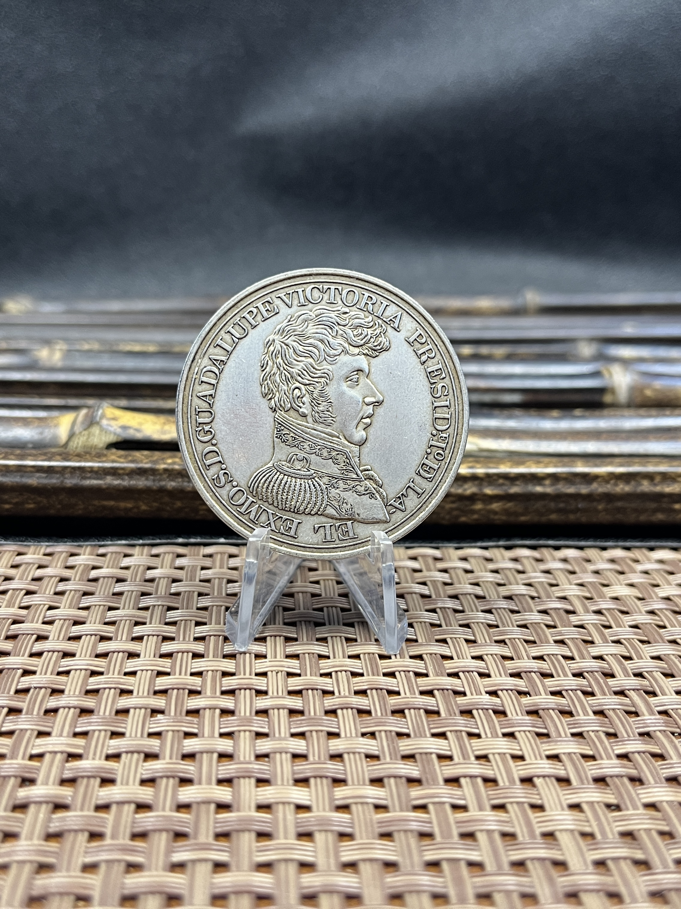 Mexico President Guadalupe Victoria Medal 1824 Silver Plated Replica Coin Commemorative Medal,Historical Collectible Art Craft For Enthusiasts