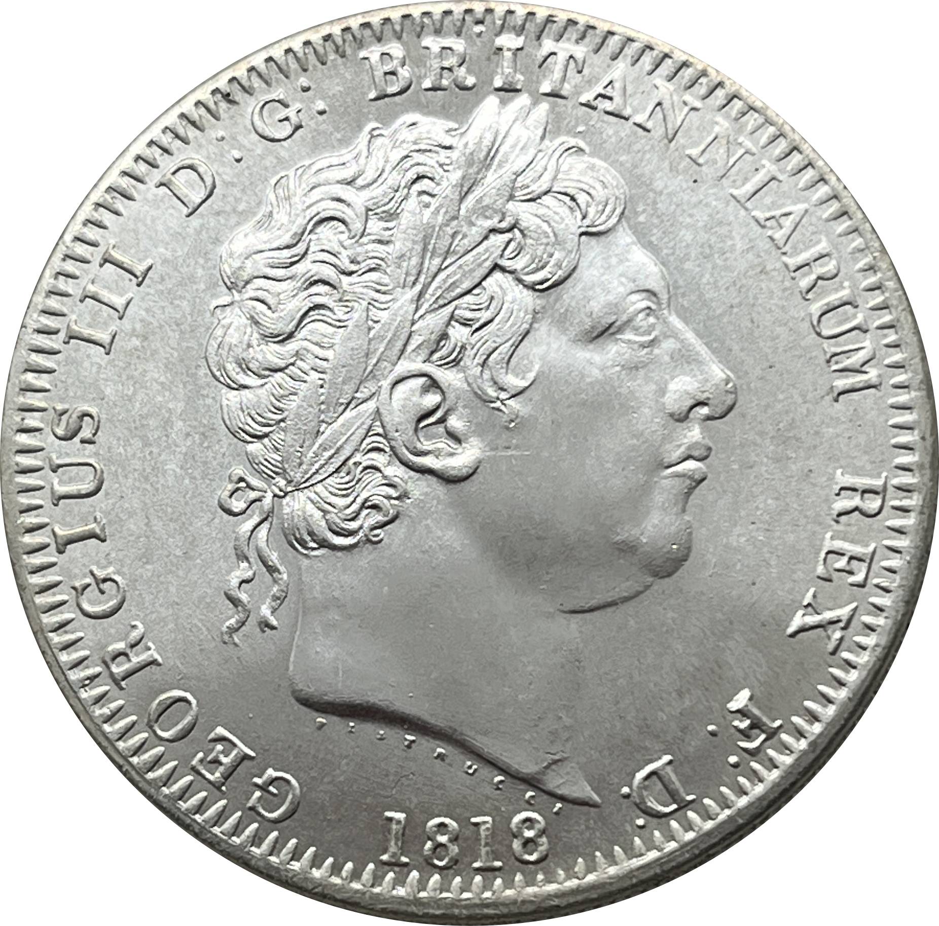 British 1818 1 One Crown George III United Kingdom Silver Plated Replica Coin Commemorative Medal,Historical Collectible Art Craft For Enthusiasts