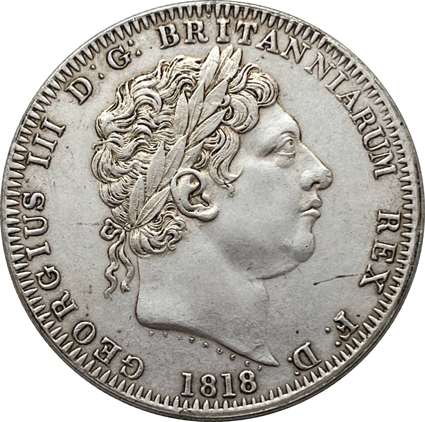 British 1818 1 One Crown George III United Kingdom Silver Plated Replica Coin Commemorative Medal,Historical Collectible Art Craft For Enthusiasts