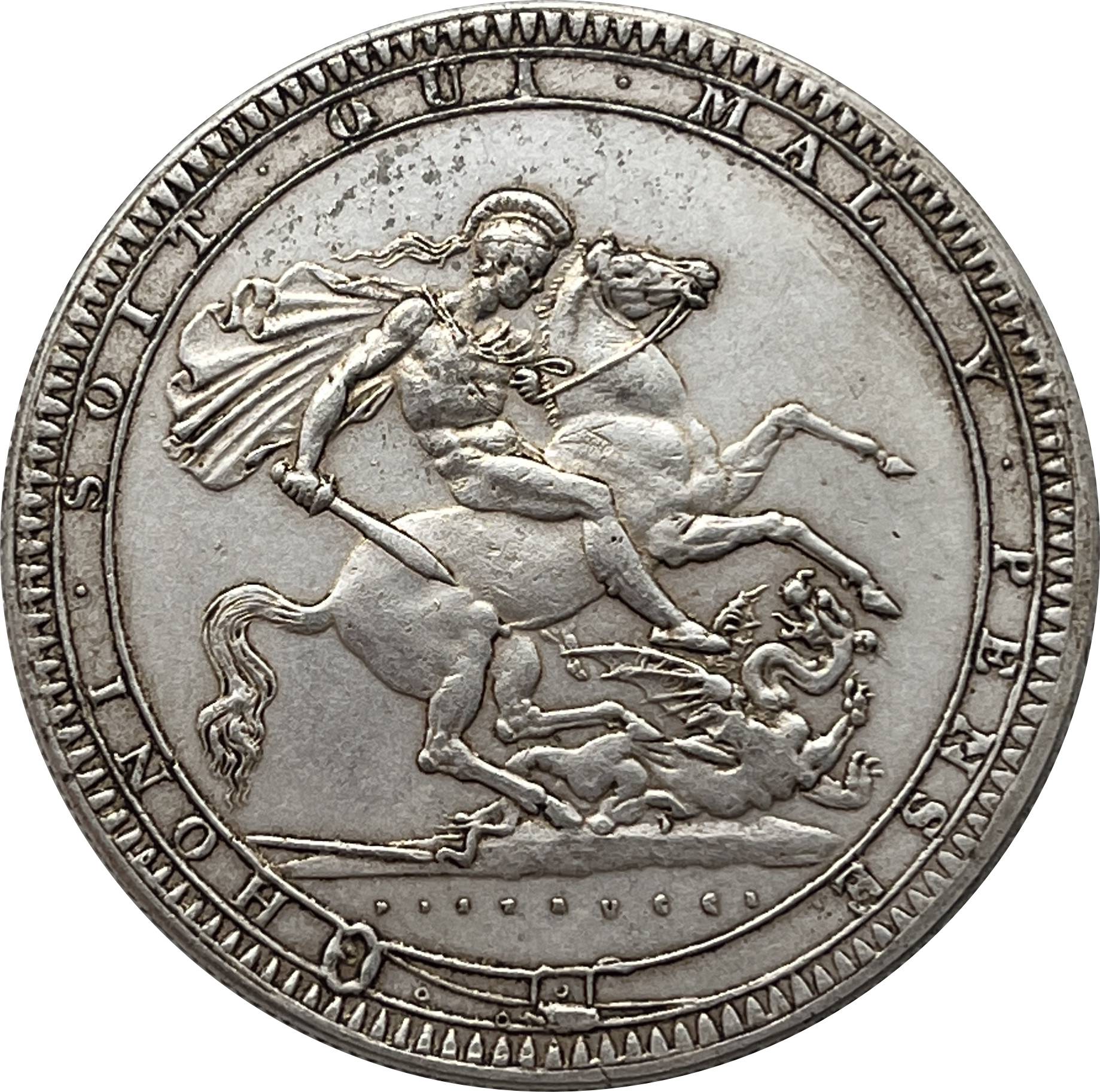 British 1818 1 One Crown George III United Kingdom Silver Plated Replica Coin Commemorative Medal,Historical Collectible Art Craft For Enthusiasts