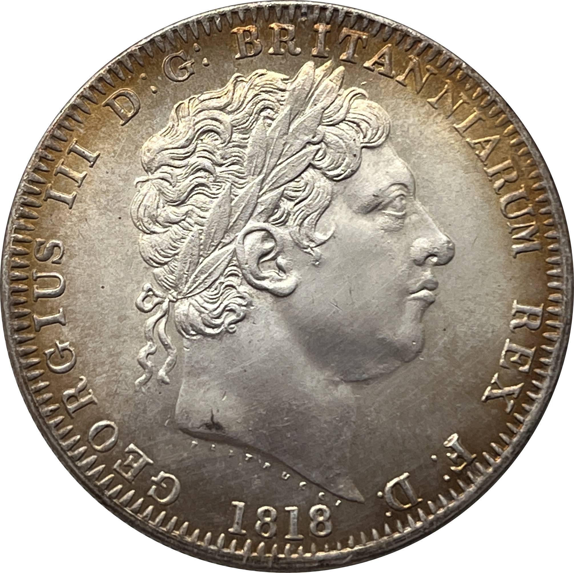 British 1818 1 One Crown George III United Kingdom Silver Plated Replica Coin Commemorative Medal,Historical Collectible Art Craft For Enthusiasts