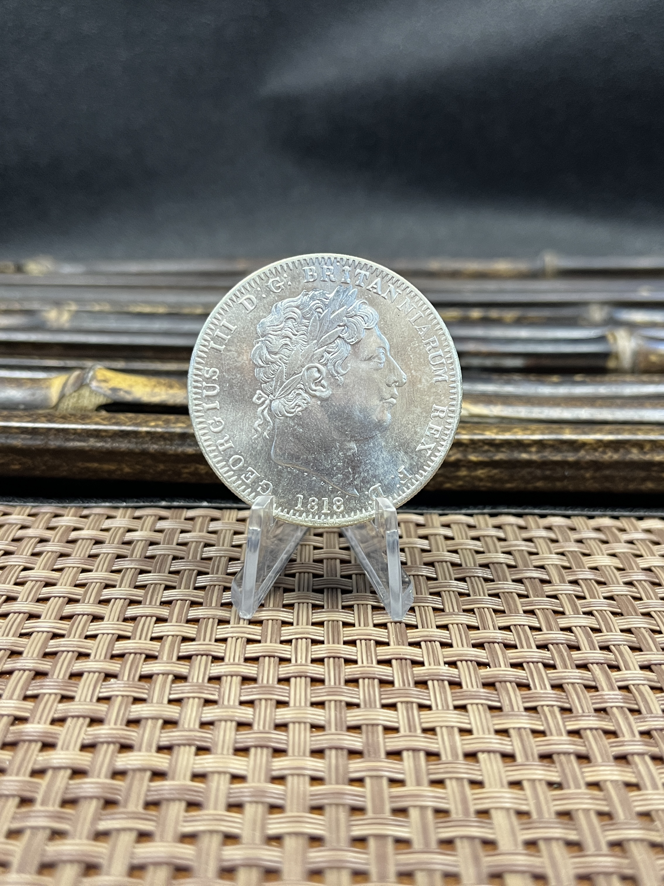British 1818 1 One Crown George III United Kingdom Silver Plated Replica Coin Commemorative Medal,Historical Collectible Art Craft For Enthusiasts