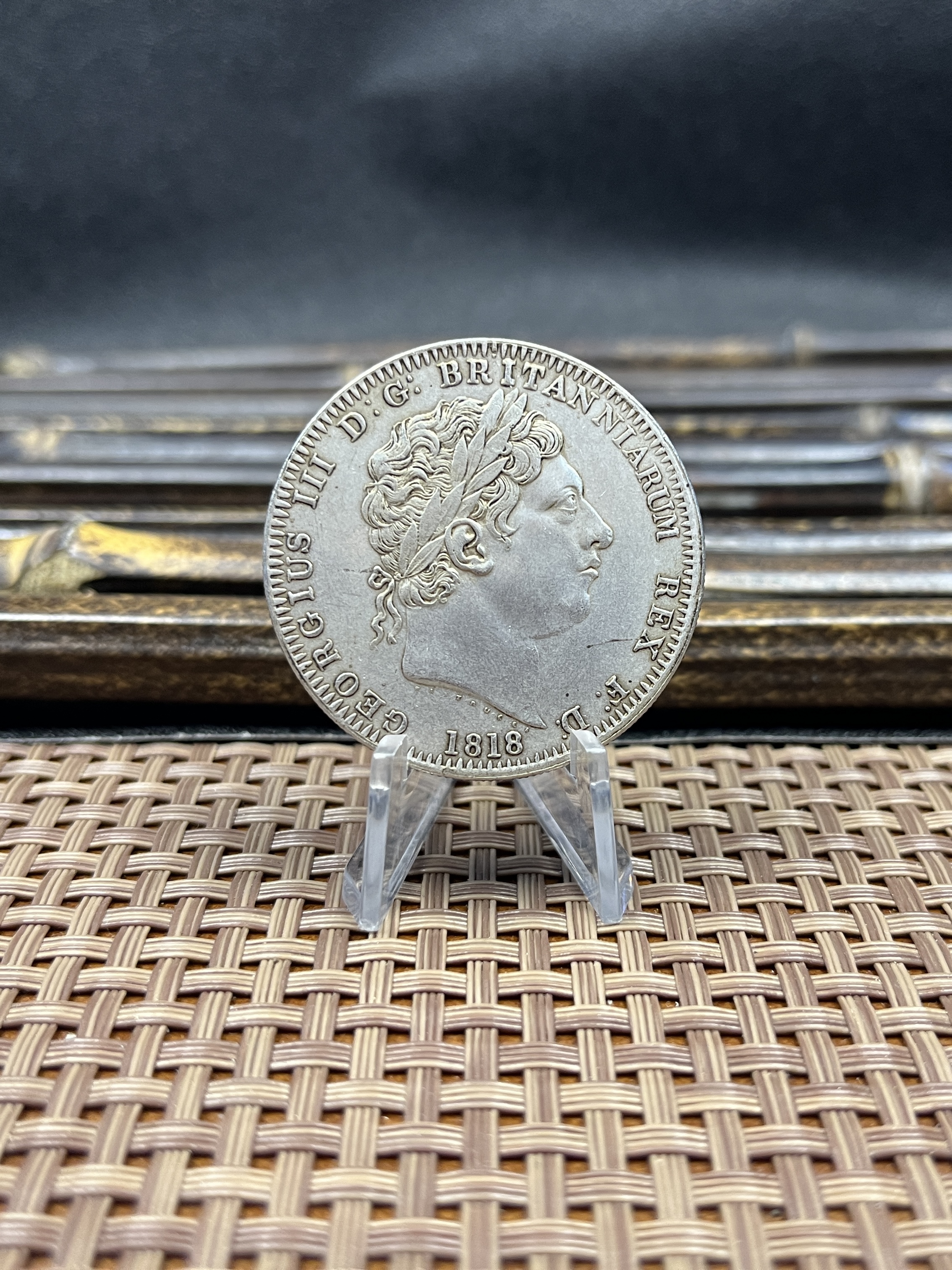 British 1818 1 One Crown George III United Kingdom Silver Plated Replica Coin Commemorative Medal,Historical Collectible Art Craft For Enthusiasts