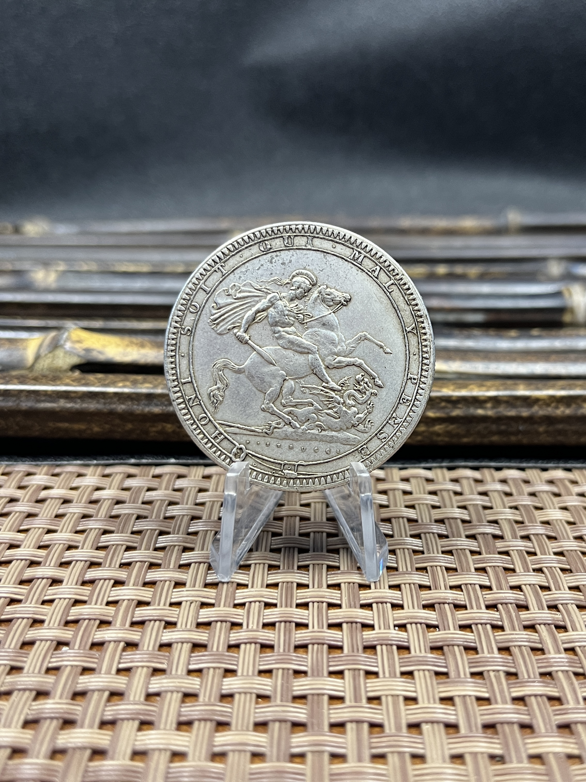 British 1818 1 One Crown George III United Kingdom Silver Plated Replica Coin Commemorative Medal,Historical Collectible Art Craft For Enthusiasts