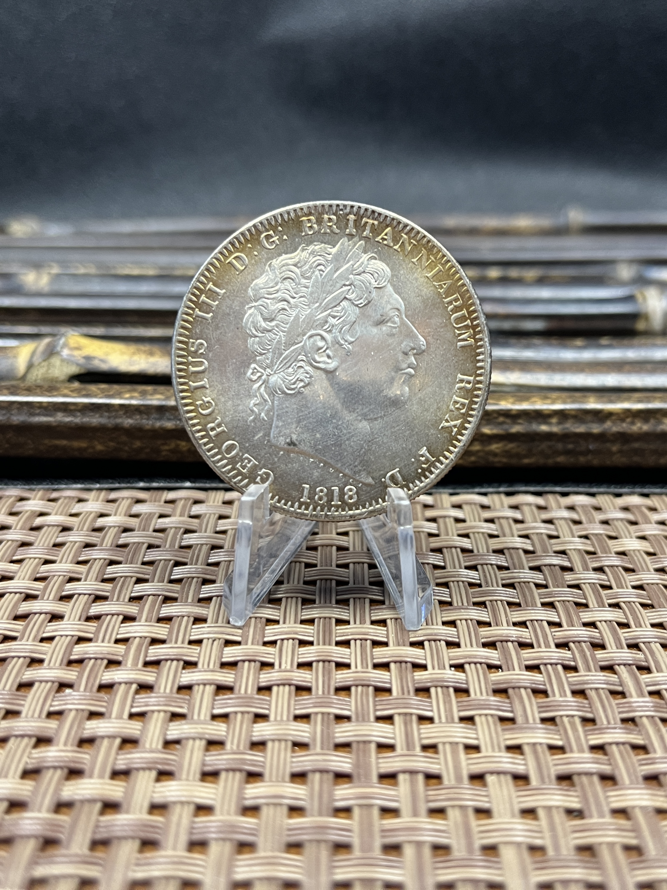 British 1818 1 One Crown George III United Kingdom Silver Plated Replica Coin Commemorative Medal,Historical Collectible Art Craft For Enthusiasts