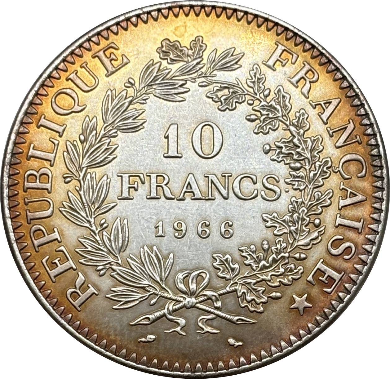 France 10 Francs 1965 1966 1967 1968 1969 1970 1971 Fifth Republic Metropolitan Silver Plated Replica Coin Commemorative Medal,Historical Collectible Art Craft For Enthusiasts