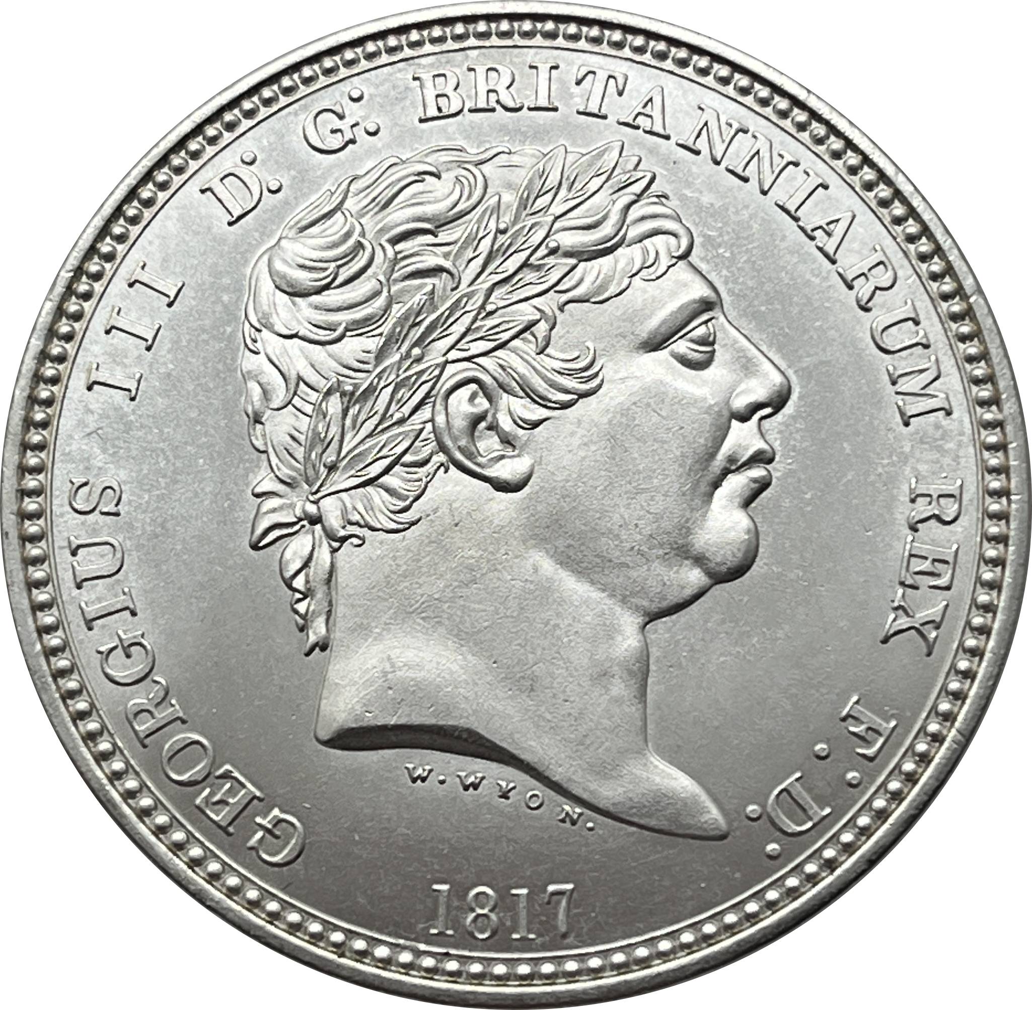 United Kingdom 1817 1 Crown George III Three Graces Pattern Silver Plated Replica Coin Commemorative Medal,Historical Collectible Art Craft For Enthusiasts