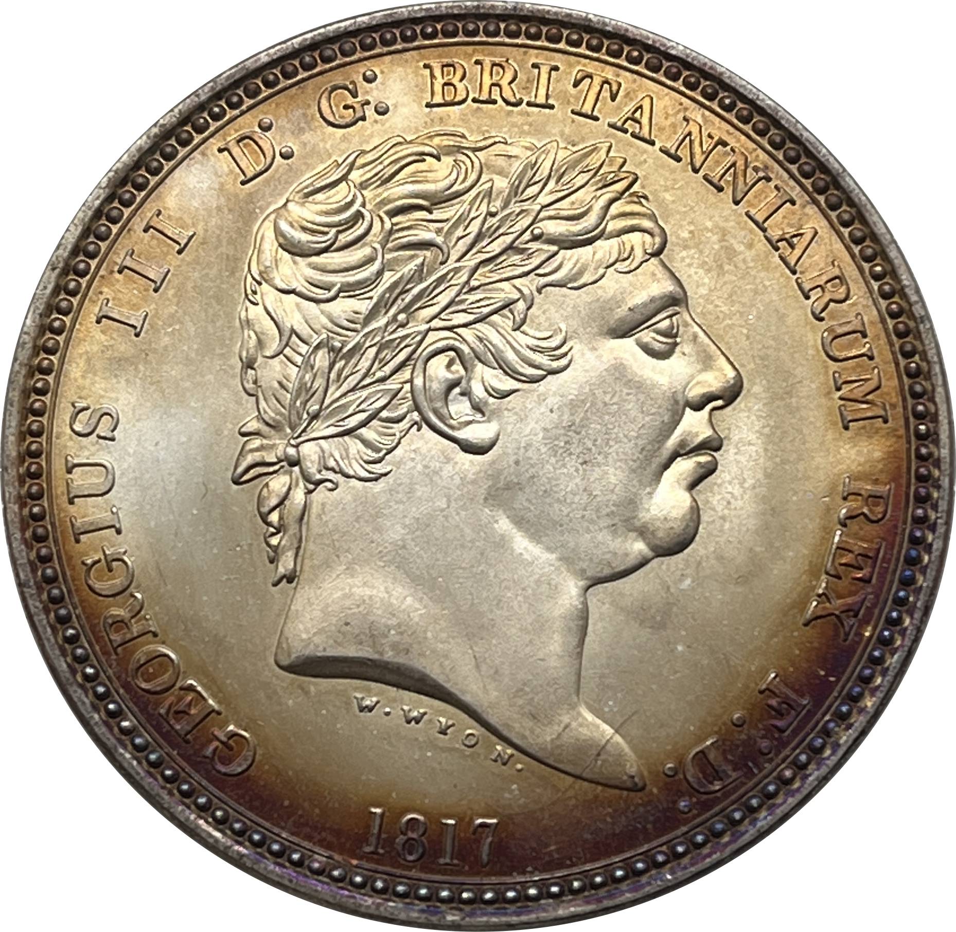United Kingdom 1817 1 Crown George III Three Graces Pattern Silver Plated Replica Coin Commemorative Medal,Historical Collectible Art Craft For Enthusiasts