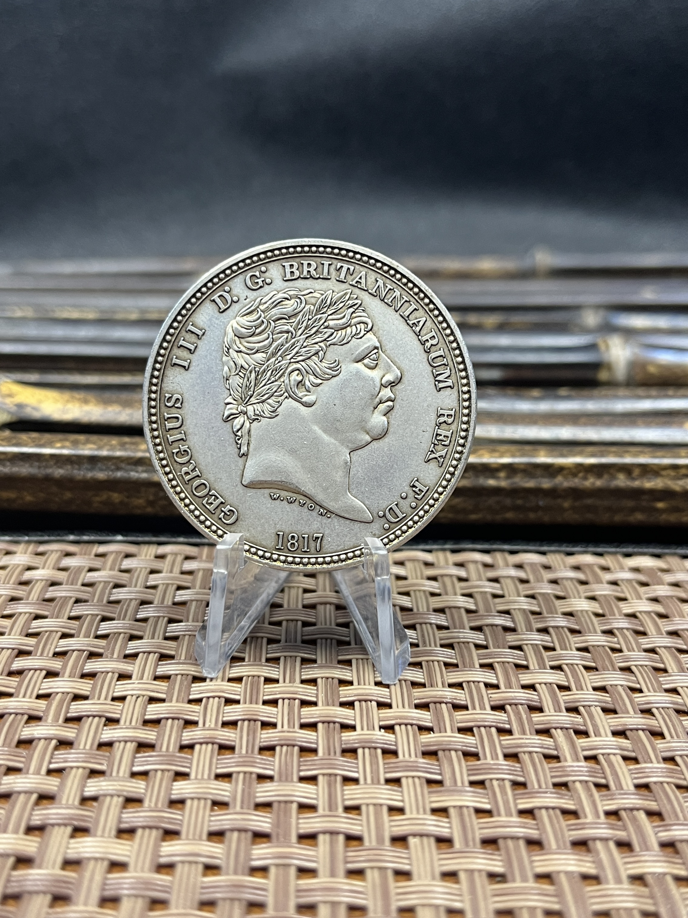 United Kingdom 1817 1 Crown George III Three Graces Pattern Silver Plated Replica Coin Commemorative Medal,Historical Collectible Art Craft For Enthusiasts