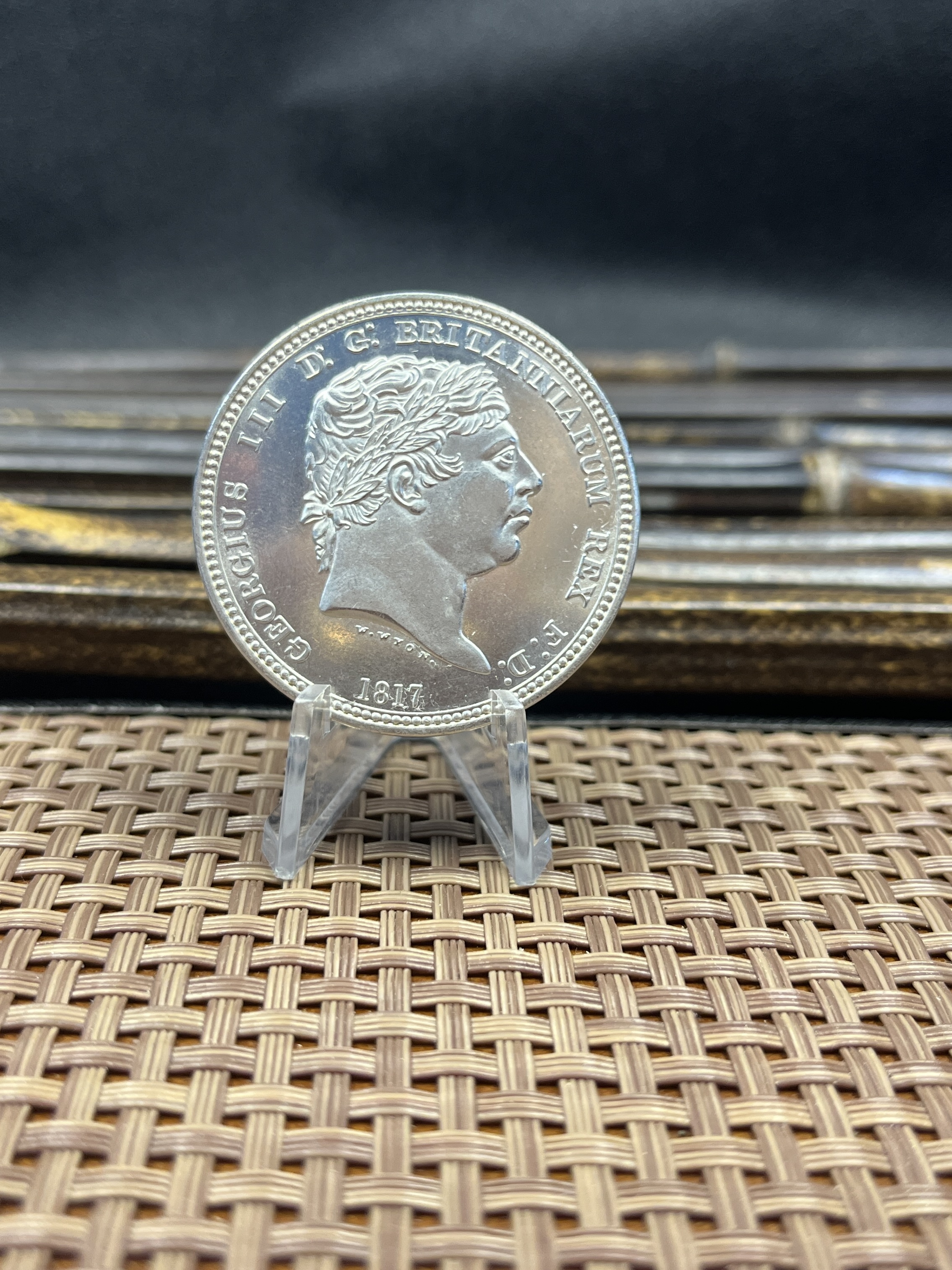 United Kingdom 1817 1 Crown George III Three Graces Pattern Silver Plated Replica Coin Commemorative Medal,Historical Collectible Art Craft For Enthusiasts