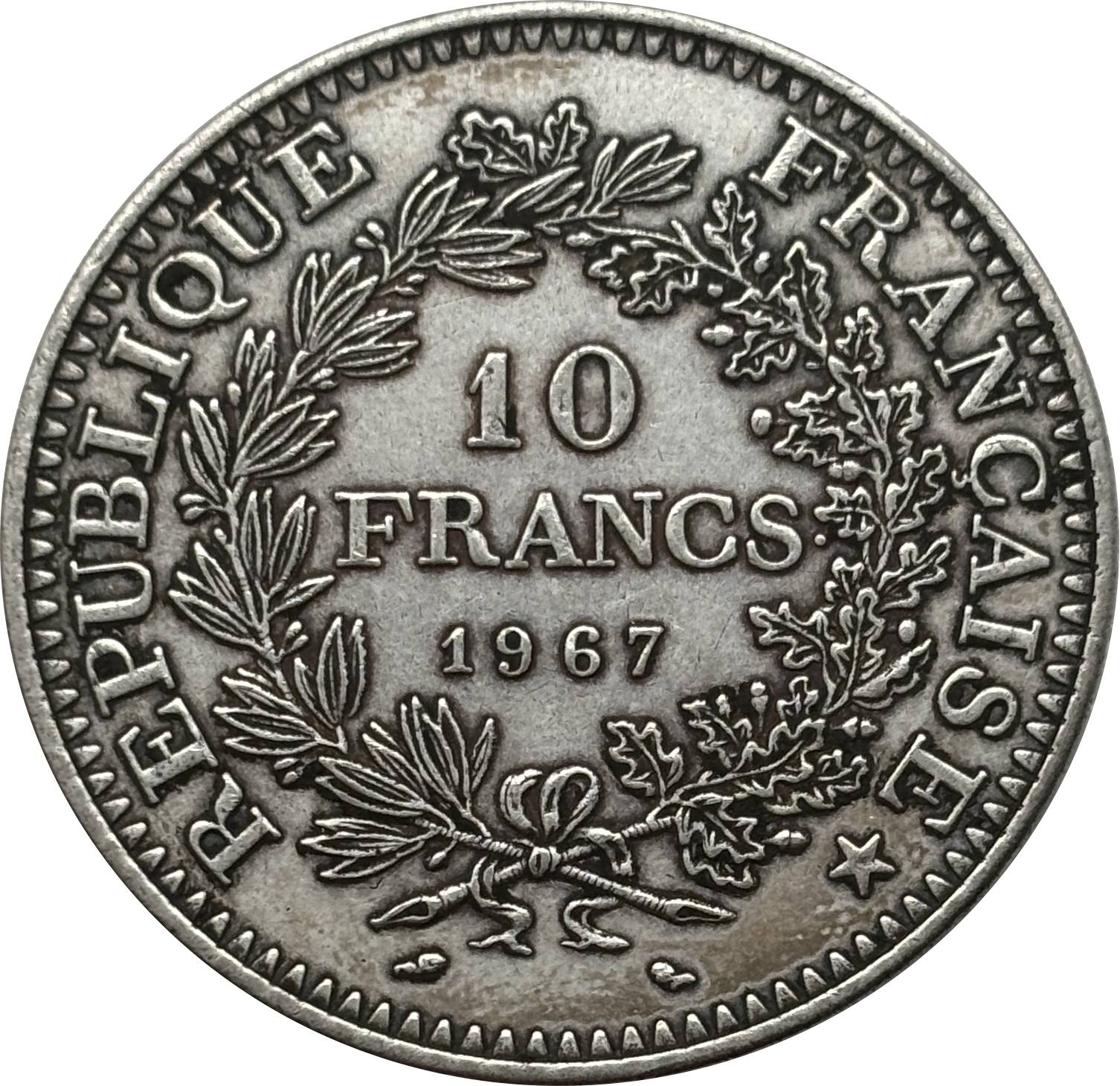 France 10 Francs 1965 1966 1967 1968 1969 1970 1971 Fifth Republic Metropolitan Silver Plated Replica Coin Commemorative Medal,Historical Collectible Art Craft For Enthusiasts