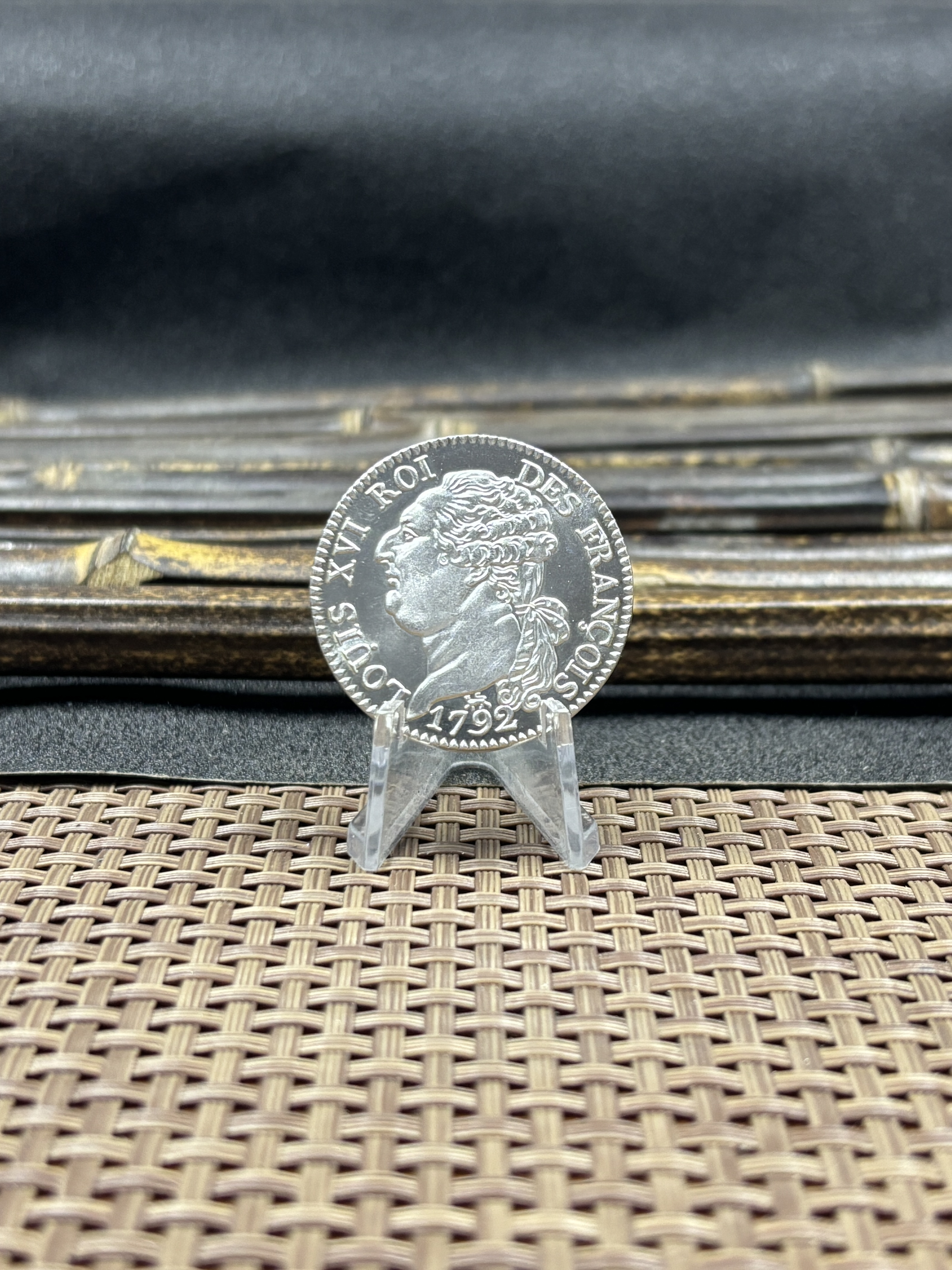 France 1792 1/2 Ecu Louis XVI Francois Liberte Silver Plated Replica Coin Commemorative Medal,Historical Collectible Art Craft For Enthusiasts