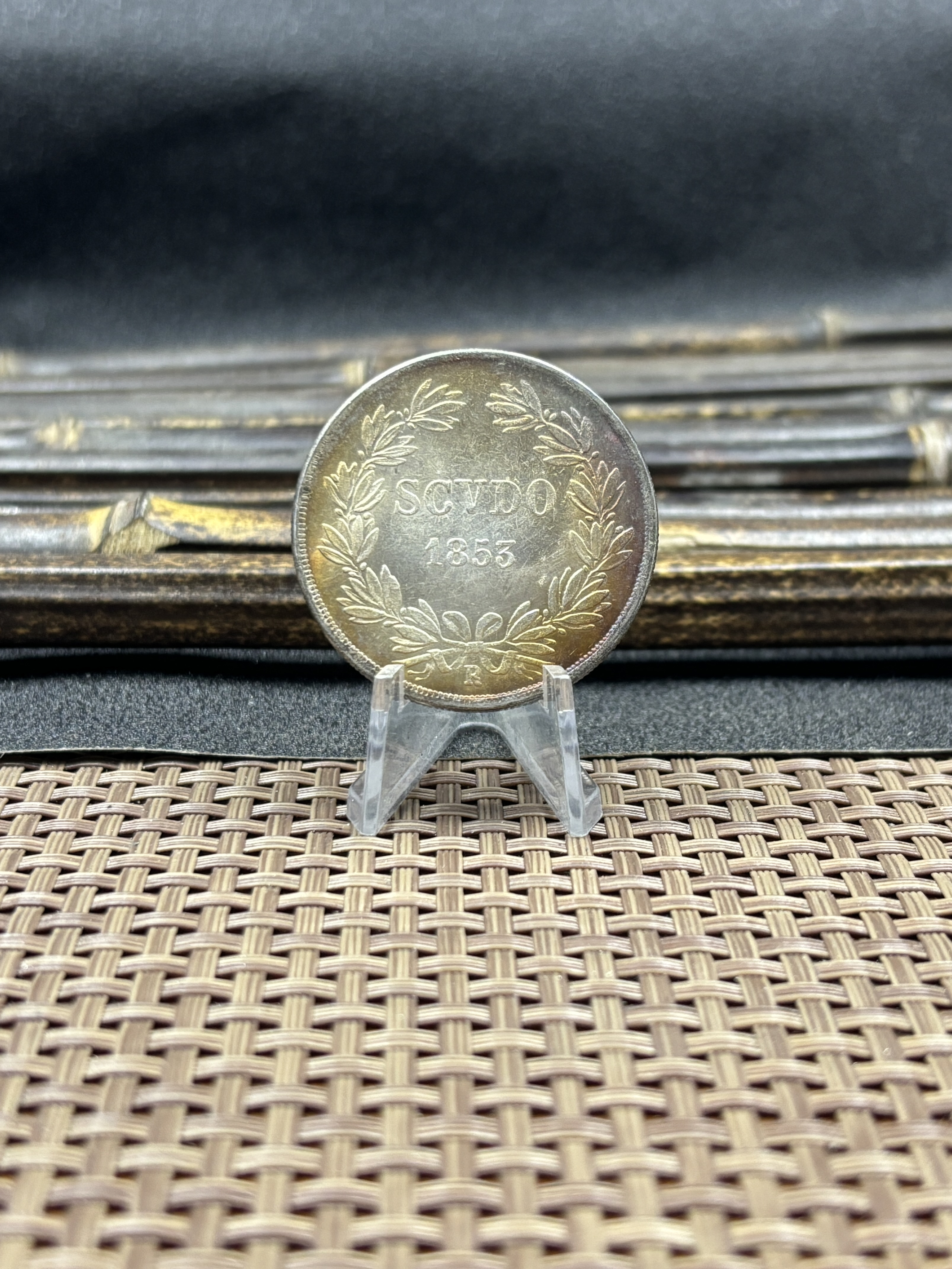 Italian States 1853 R Papal 1 Scudo Pius IX Silver Plated Replica Coin Commemorative Medal,Historical Collectible Art Craft For Enthusiasts