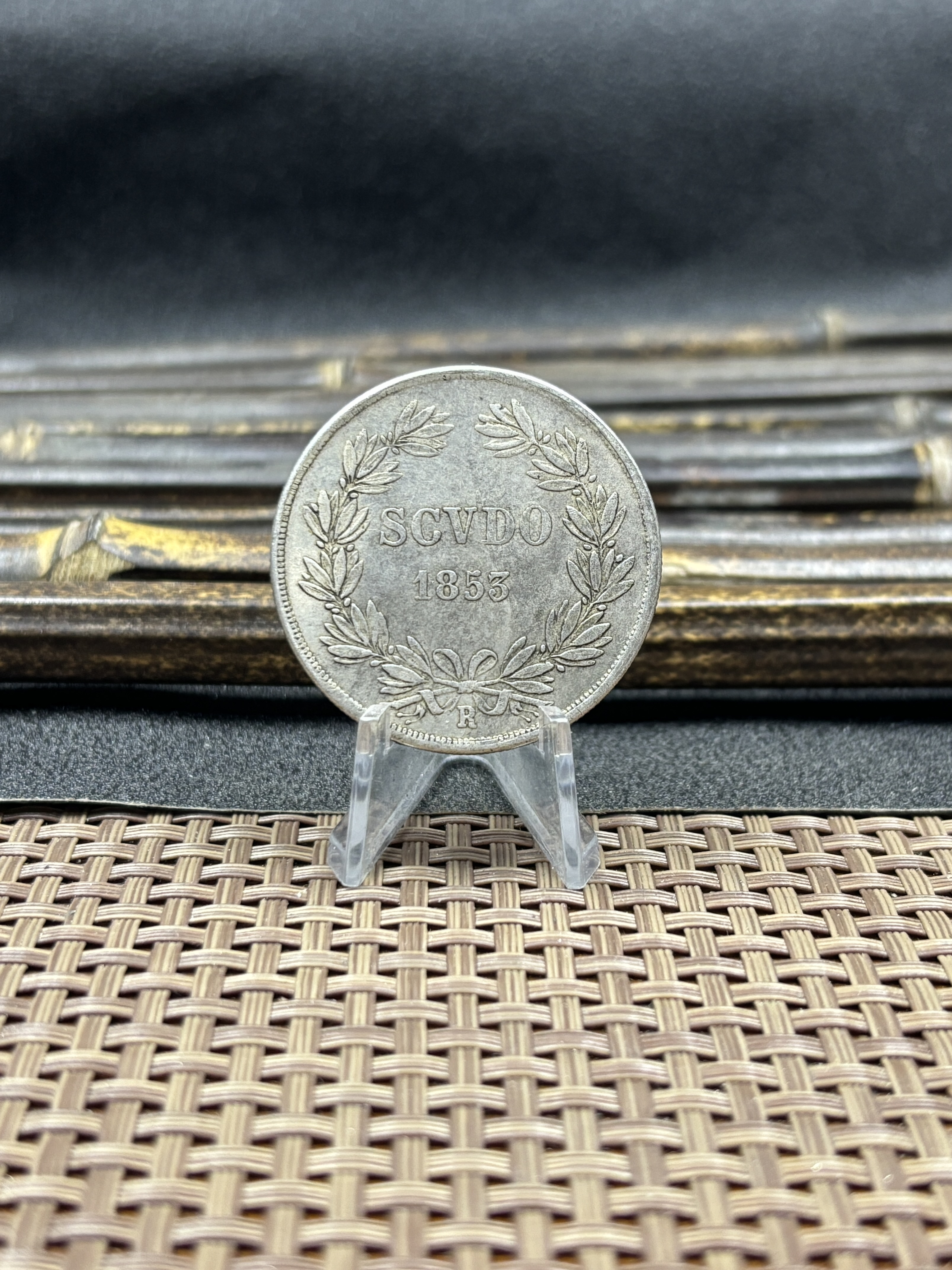 Italian States 1853 R Papal 1 Scudo Pius IX Silver Plated Replica Coin Commemorative Medal,Historical Collectible Art Craft For Enthusiasts