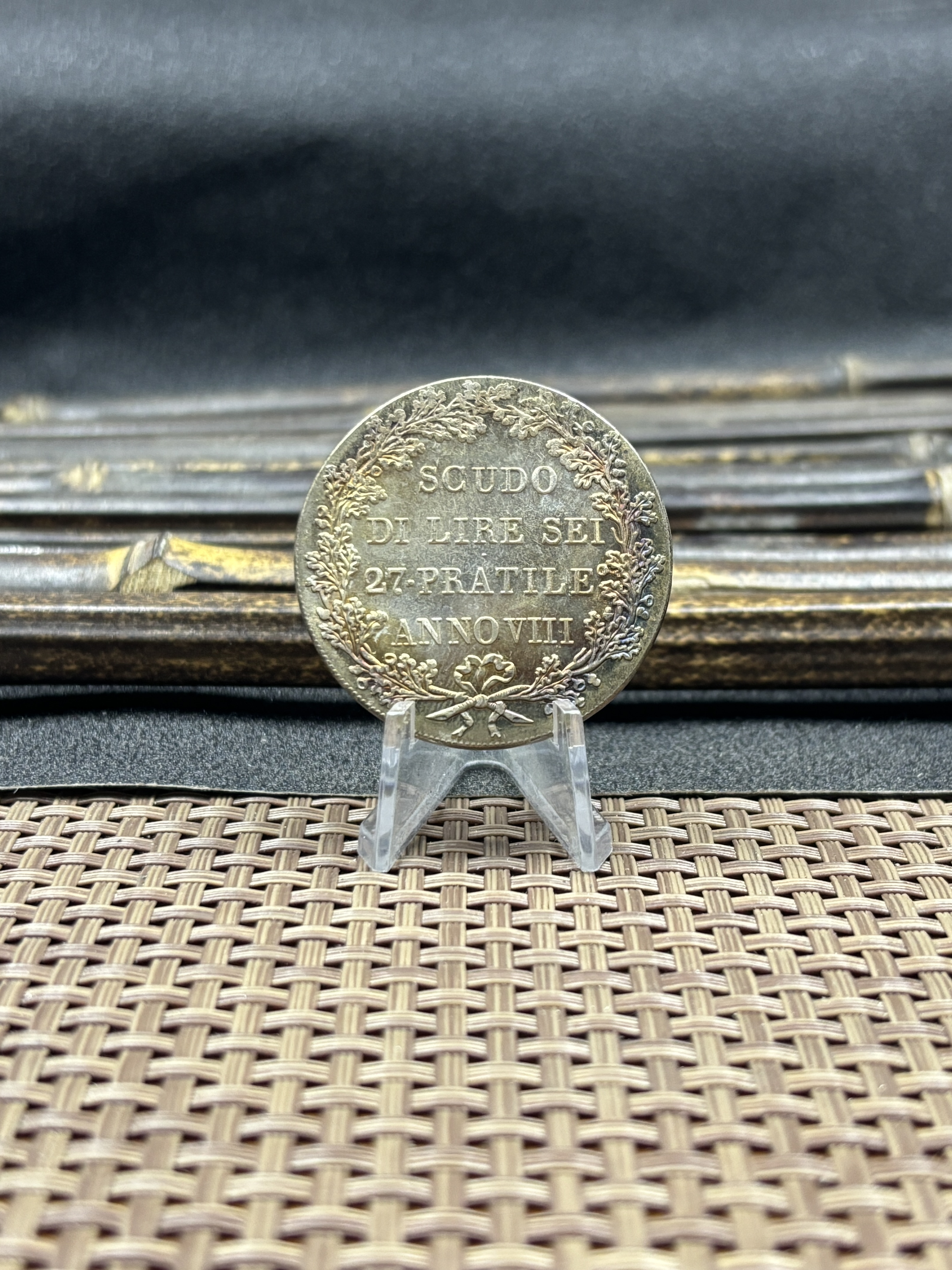 Italian States Cisalpine Republic 1800 1 Scudo 6 Lire Silver Plated Replica Coin Commemorative Medal,Historical Collectible Art Craft For Enthusiasts