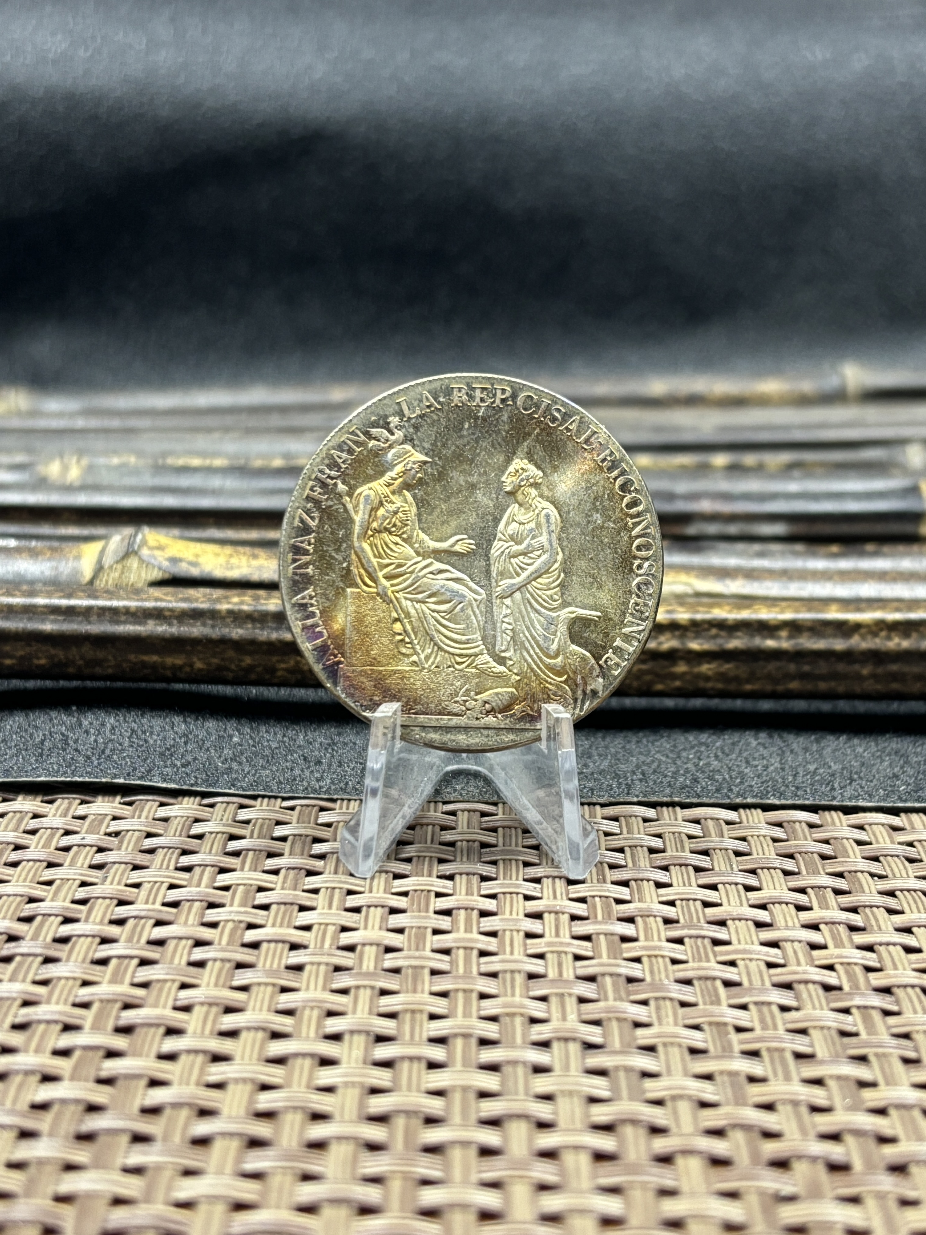 Italian States Cisalpine Republic 1800 1 Scudo 6 Lire Silver Plated Replica Coin Commemorative Medal,Historical Collectible Art Craft For Enthusiasts