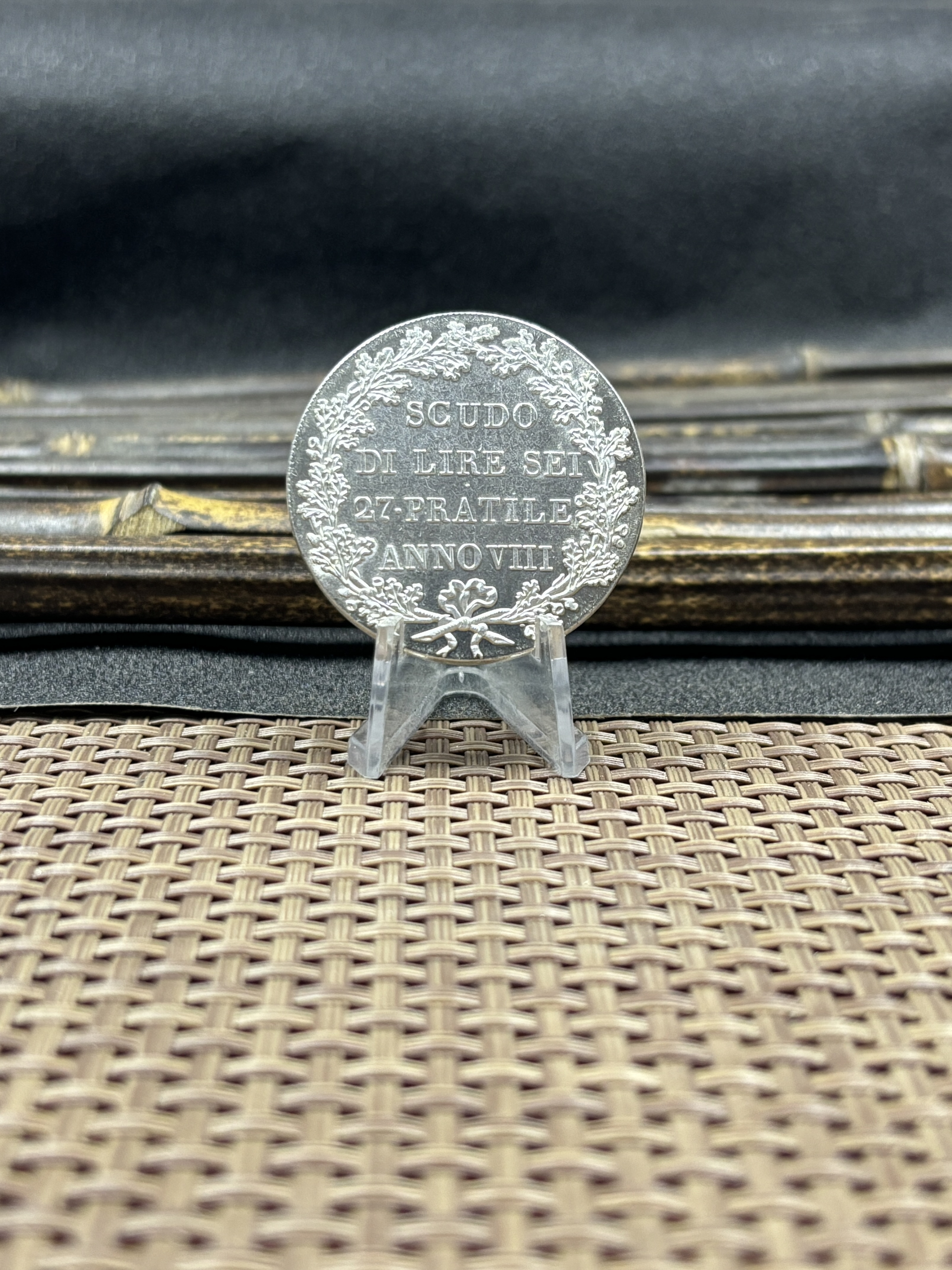 Italian States Cisalpine Republic 1800 1 Scudo 6 Lire Silver Plated Replica Coin Commemorative Medal,Historical Collectible Art Craft For Enthusiasts
