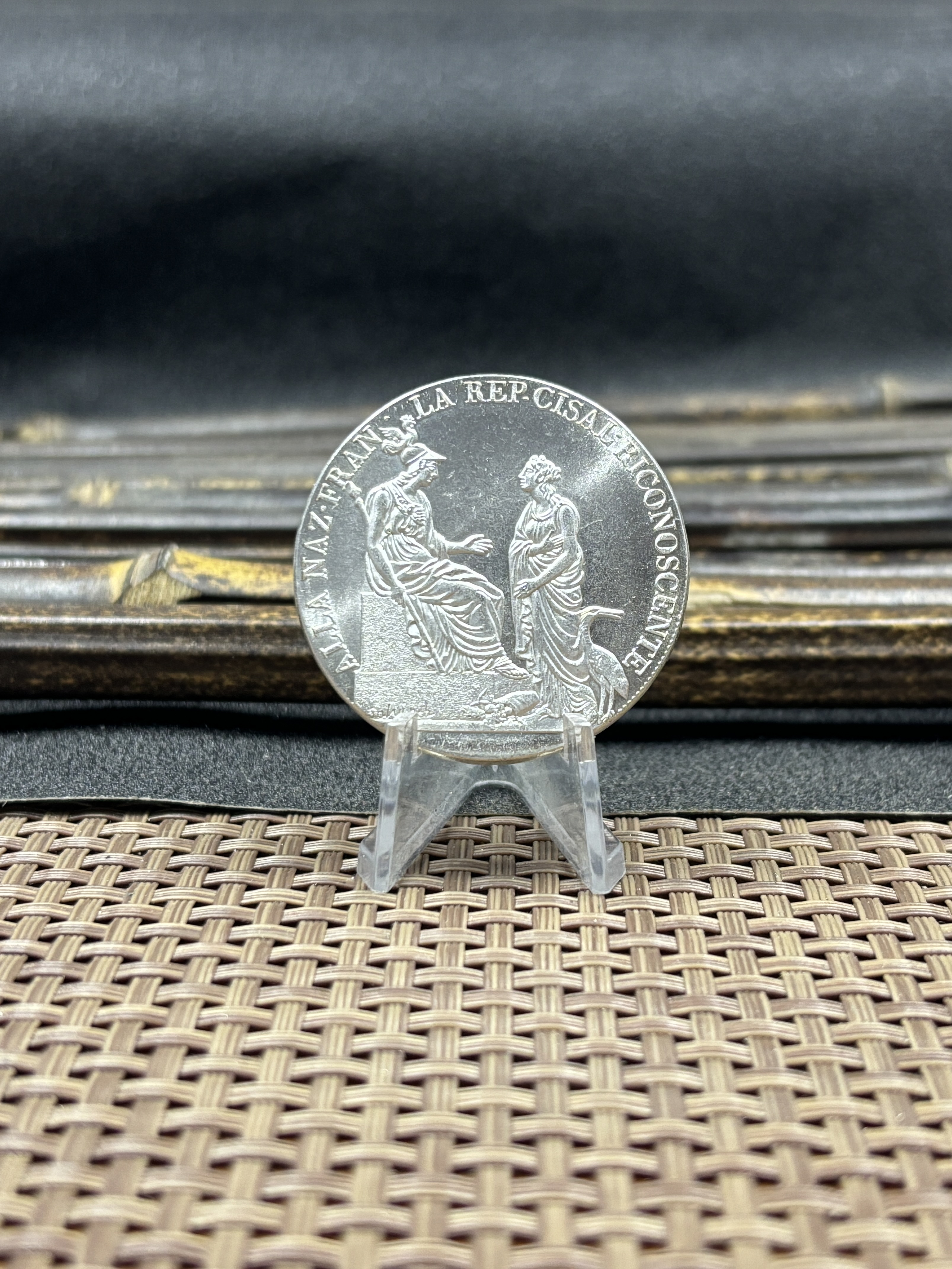 Italian States Cisalpine Republic 1800 1 Scudo 6 Lire Silver Plated Replica Coin Commemorative Medal,Historical Collectible Art Craft For Enthusiasts