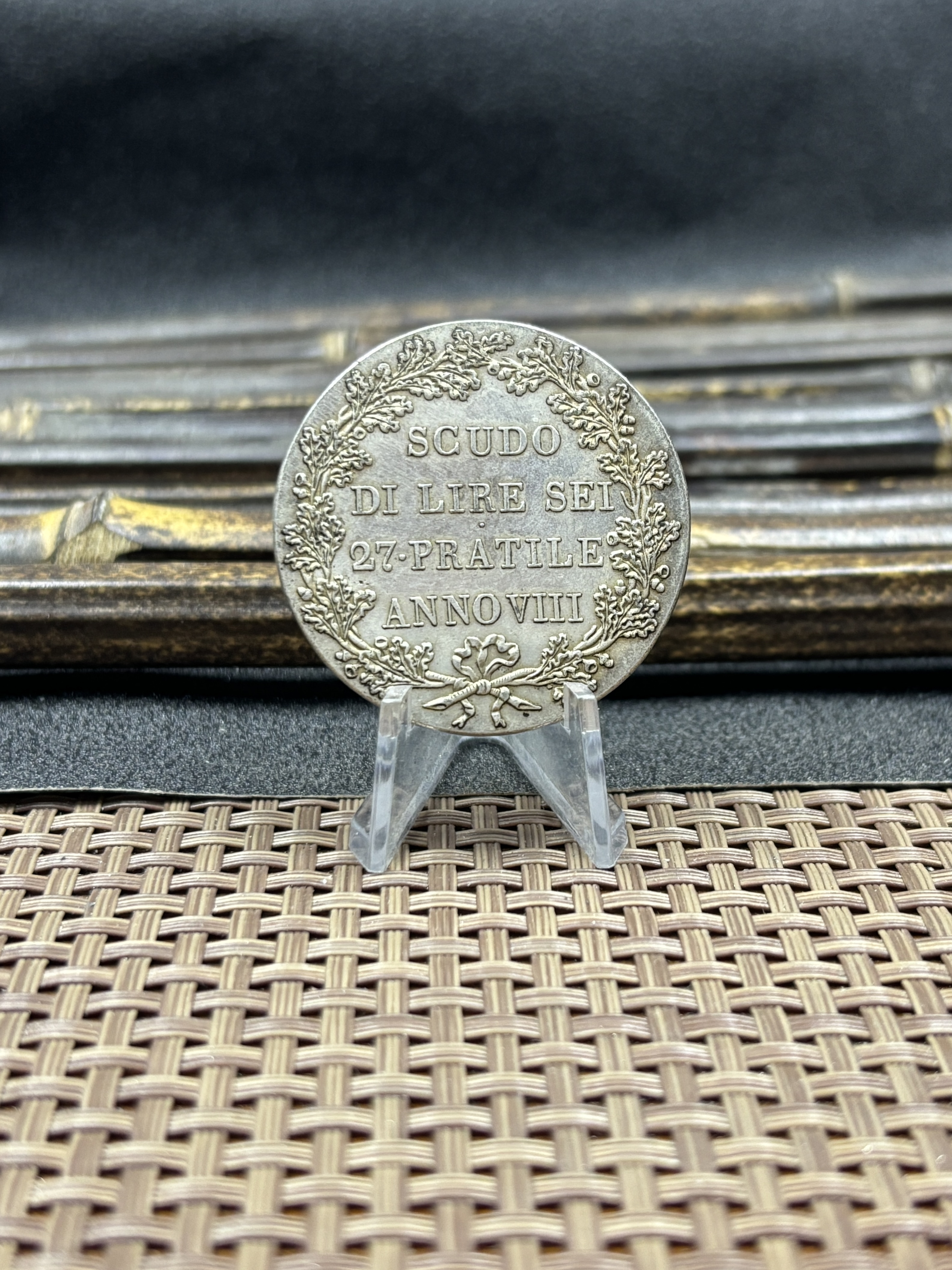 Italian States Cisalpine Republic 1800 1 Scudo 6 Lire Silver Plated Replica Coin Commemorative Medal,Historical Collectible Art Craft For Enthusiasts