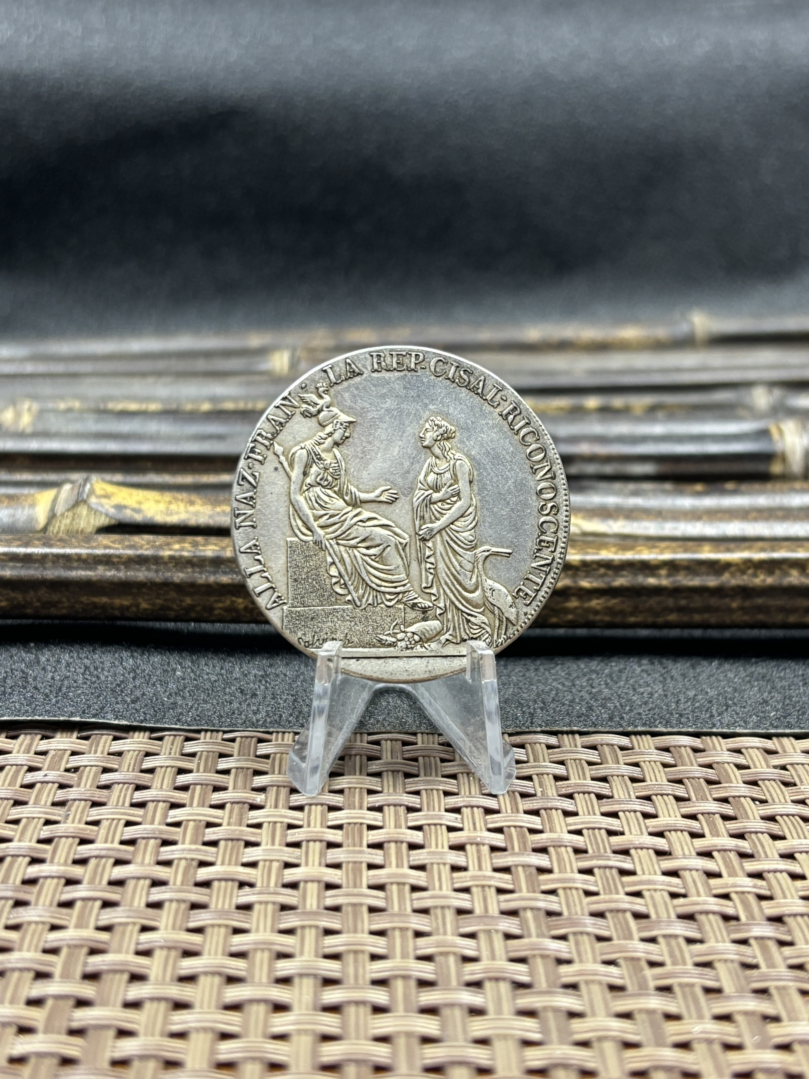 Italian States Cisalpine Republic 1800 1 Scudo 6 Lire Silver Plated Replica Coin Commemorative Medal,Historical Collectible Art Craft For Enthusiasts
