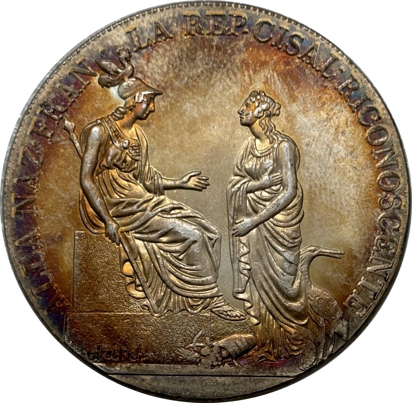 Italian States Cisalpine Republic 1800 1 Scudo 6 Lire Silver Plated Replica Coin Commemorative Medal,Historical Collectible Art Craft For Enthusiasts