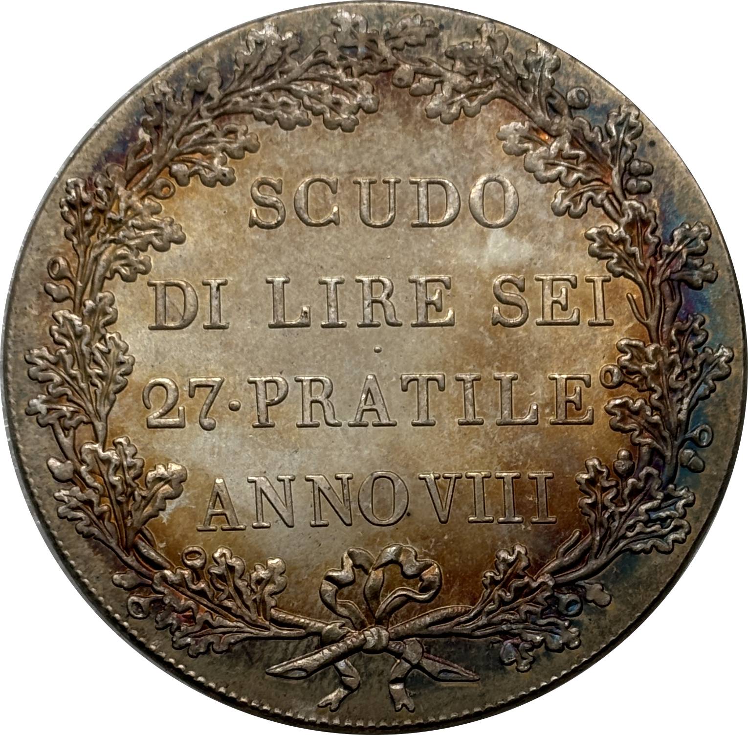 Italian States Cisalpine Republic 1800 1 Scudo 6 Lire Silver Plated Replica Coin Commemorative Medal,Historical Collectible Art Craft For Enthusiasts