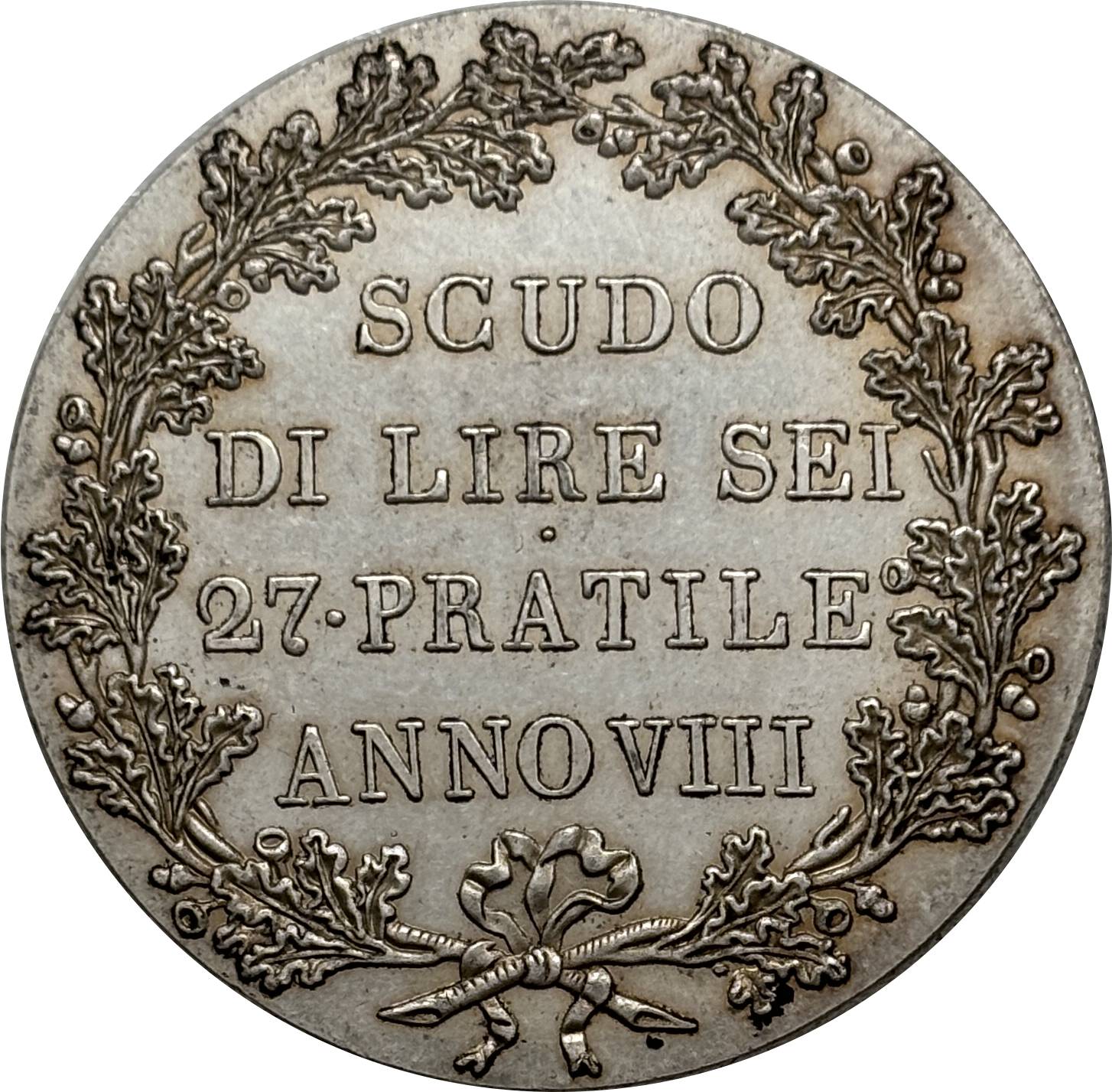 Italian States Cisalpine Republic 1800 1 Scudo 6 Lire Silver Plated Replica Coin Commemorative Medal,Historical Collectible Art Craft For Enthusiasts