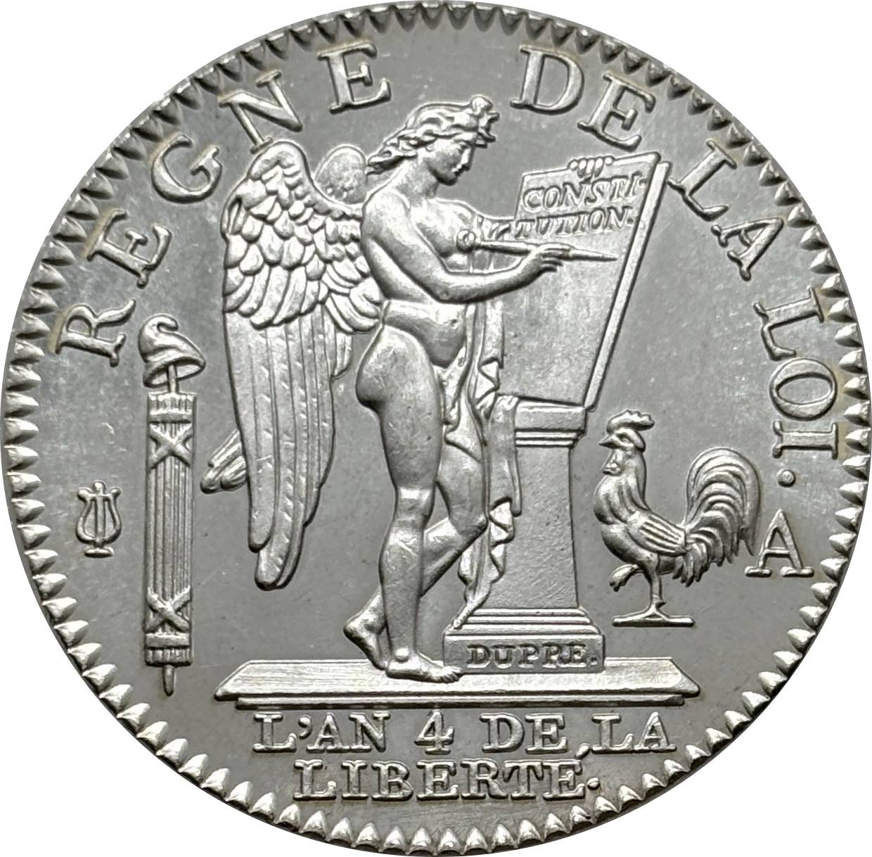 France 1792 1/2 Ecu Louis XVI Francois Liberte Silver Plated Replica Coin Commemorative Medal,Historical Collectible Art Craft For Enthusiasts