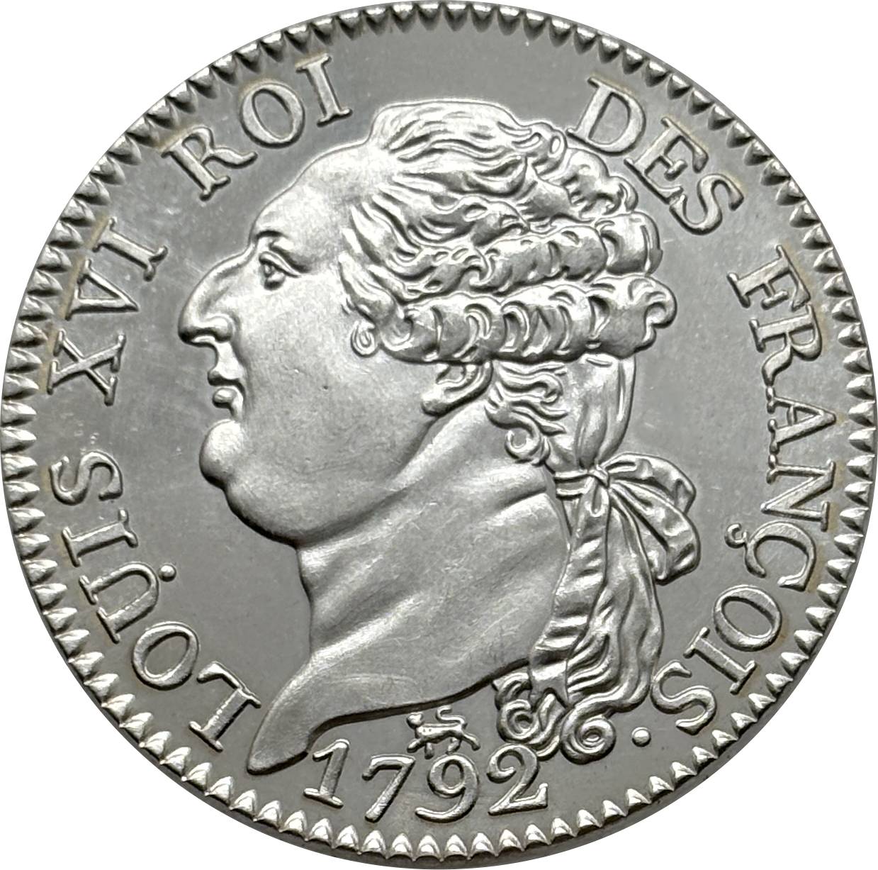 France 1792 1/2 Ecu Louis XVI Francois Liberte Silver Plated Replica Coin Commemorative Medal,Historical Collectible Art Craft For Enthusiasts