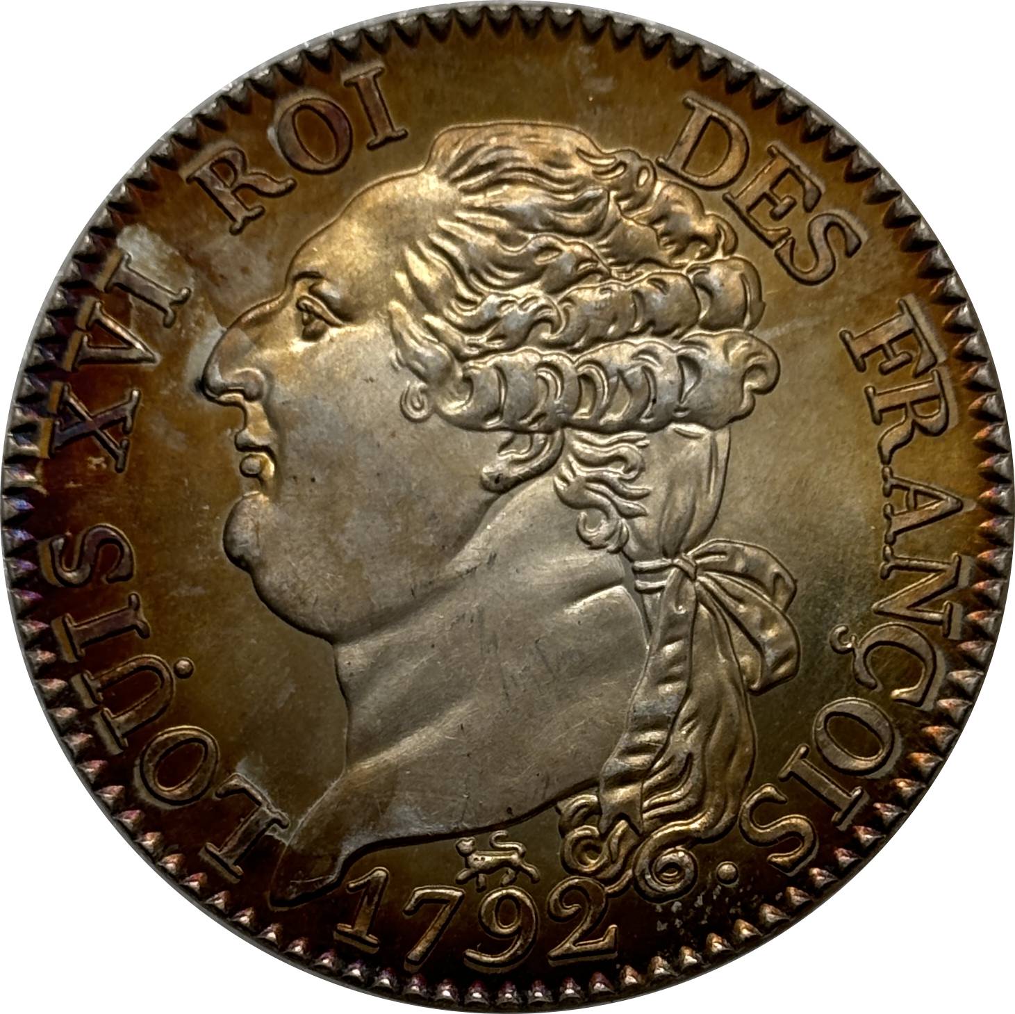 France 1792 1/2 Ecu Louis XVI Francois Liberte Silver Plated Replica Coin Commemorative Medal,Historical Collectible Art Craft For Enthusiasts