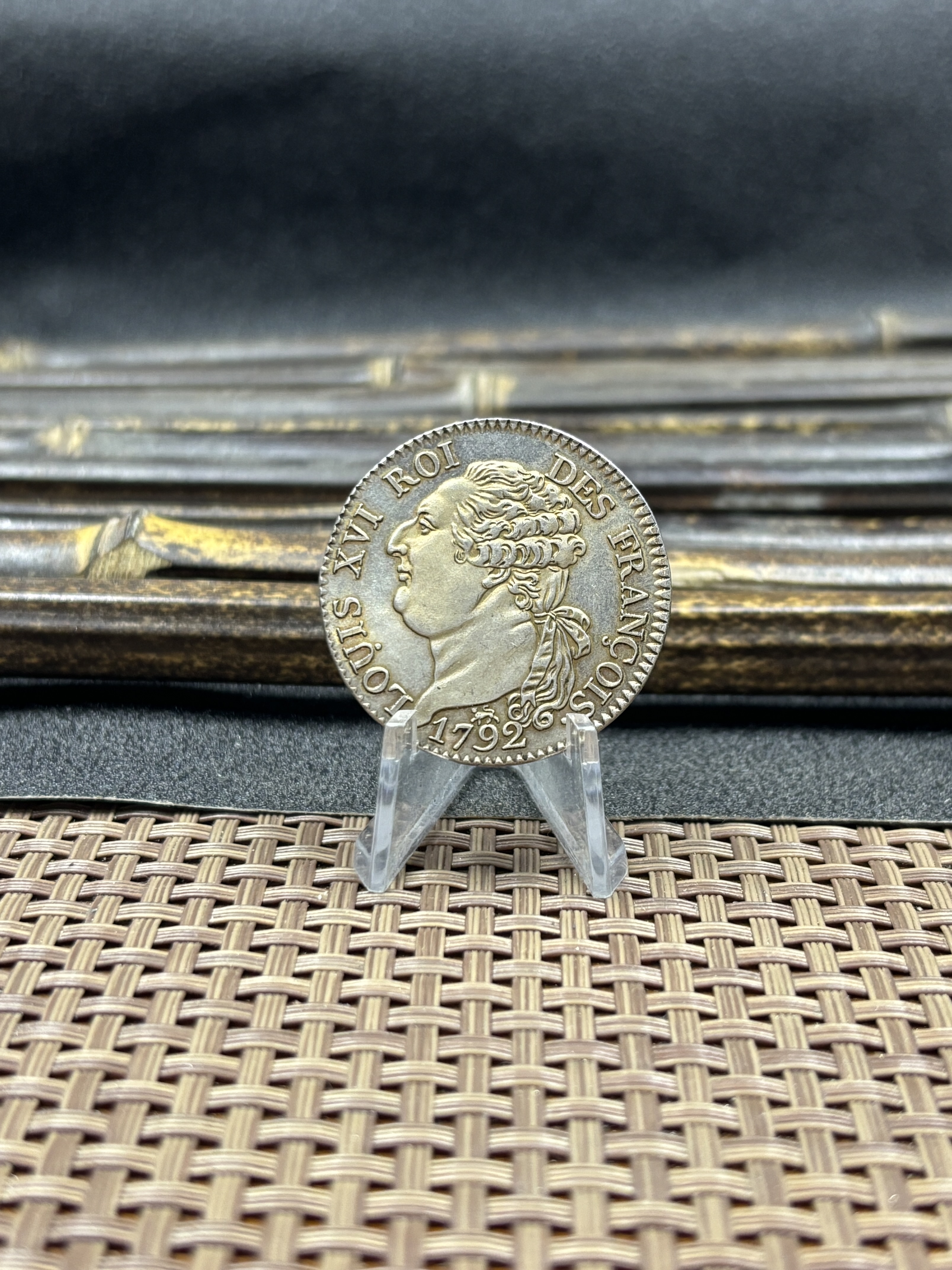 France 1792 1/2 Ecu Louis XVI Francois Liberte Silver Plated Replica Coin Commemorative Medal,Historical Collectible Art Craft For Enthusiasts