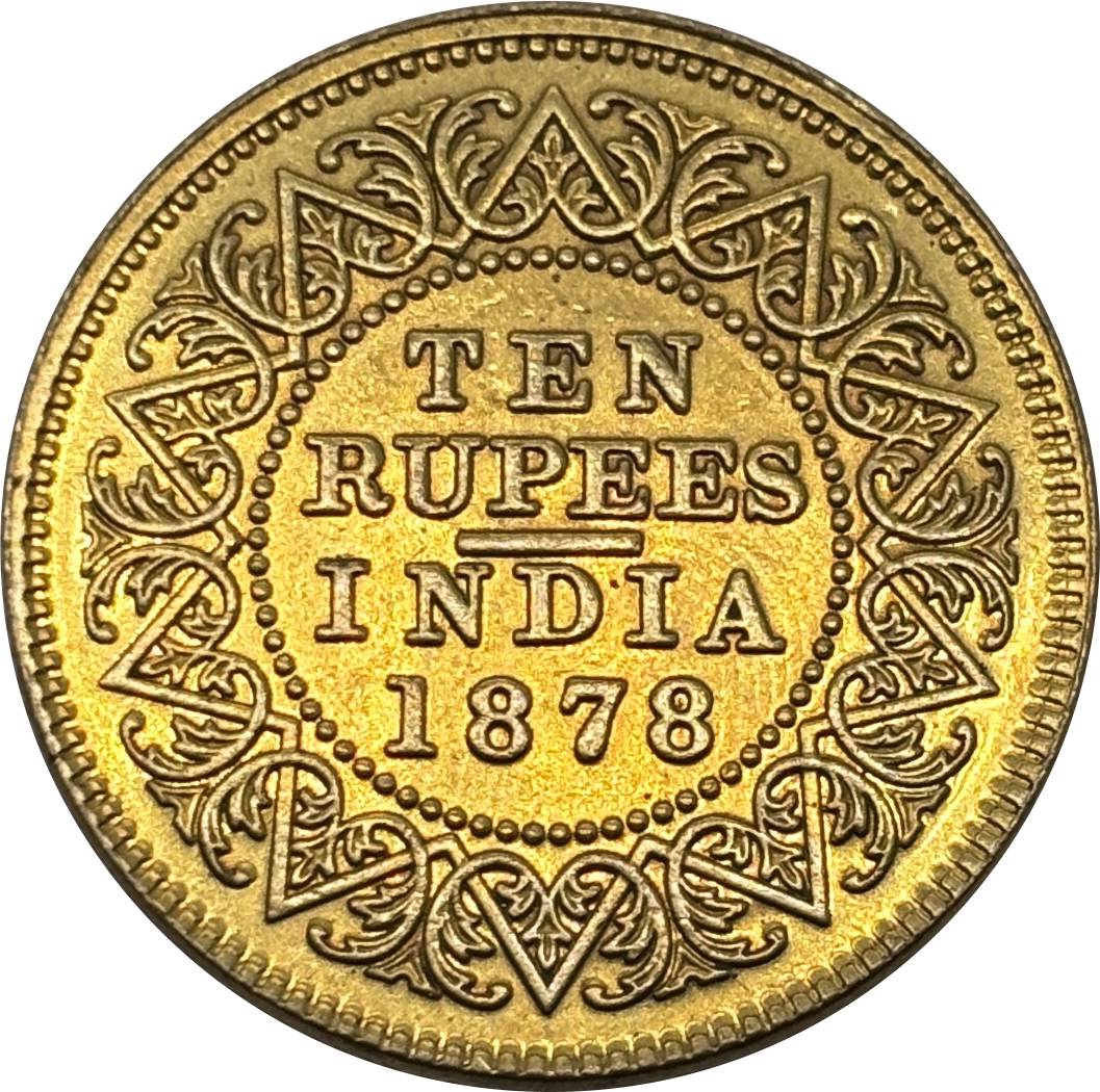 British India 1878 10 Rupees Victoria Brass Metal Replica Coin Commemorative Medal,Historical Collectible Art Craft For Enthusiasts