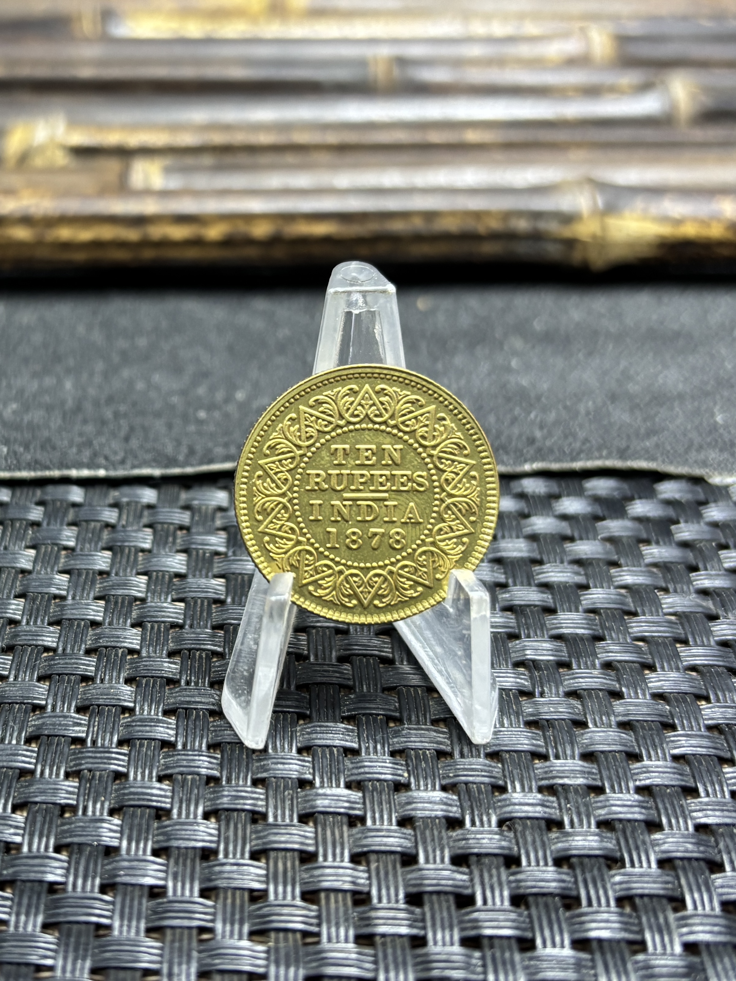 British India 1878 10 Rupees Victoria Brass Metal Replica Coin Commemorative Medal,Historical Collectible Art Craft For Enthusiasts